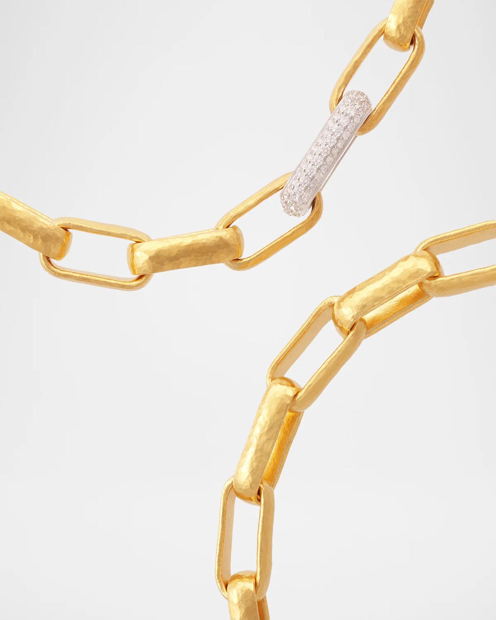 Gurhan Hoopla 24K Gold Diamond Pave Statement Chain Necklace | Neiman ...