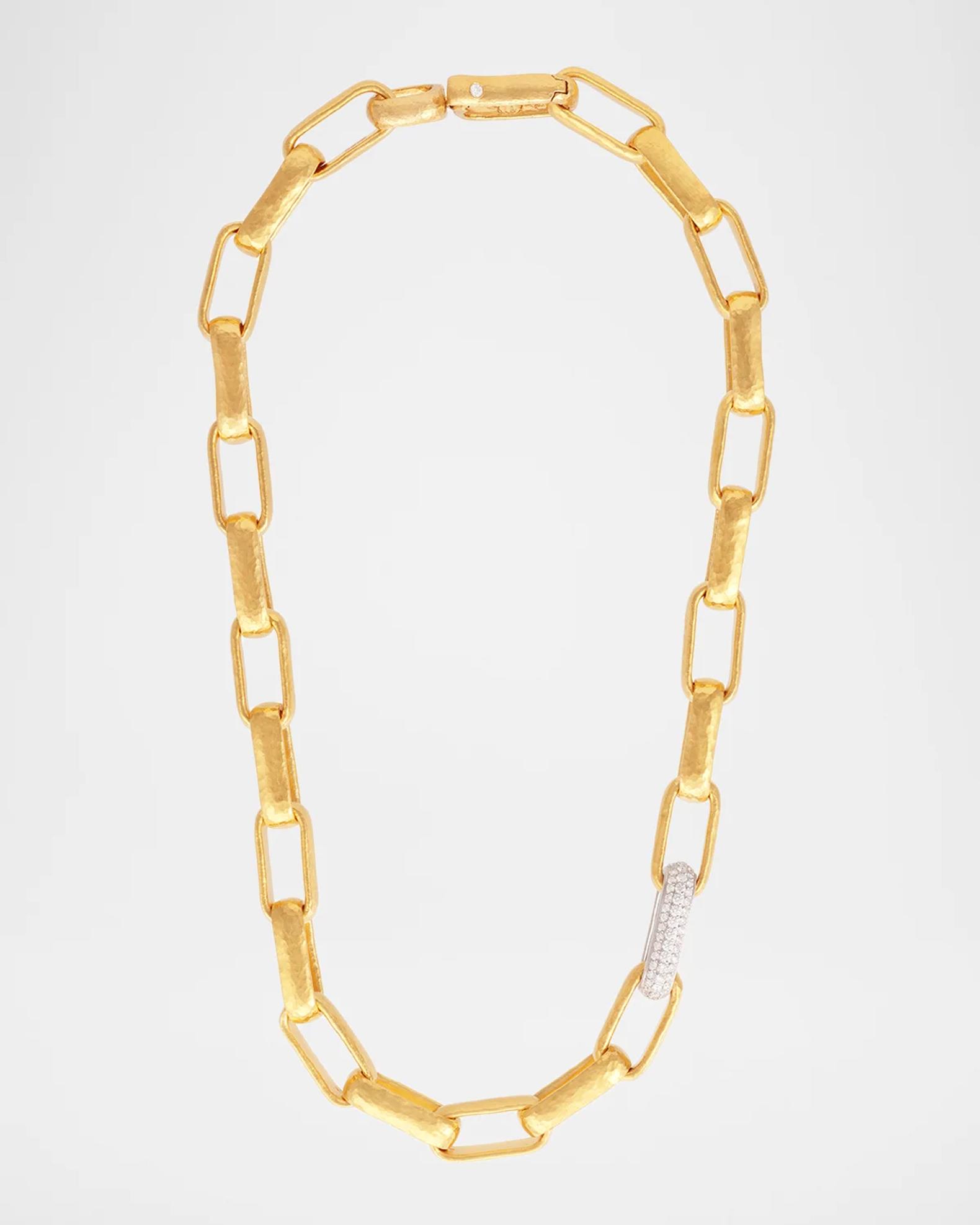 Gurhan Hoopla 24K Gold Diamond Pave Statement Chain Necklace | Neiman ...