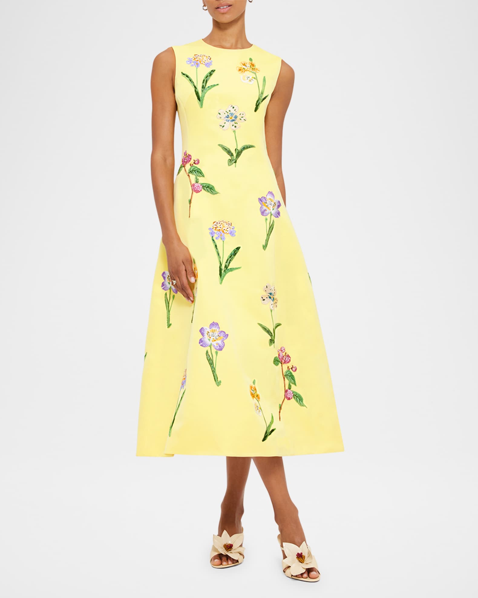 Cleo Sleeveless Floral-Print Midi Dress 1