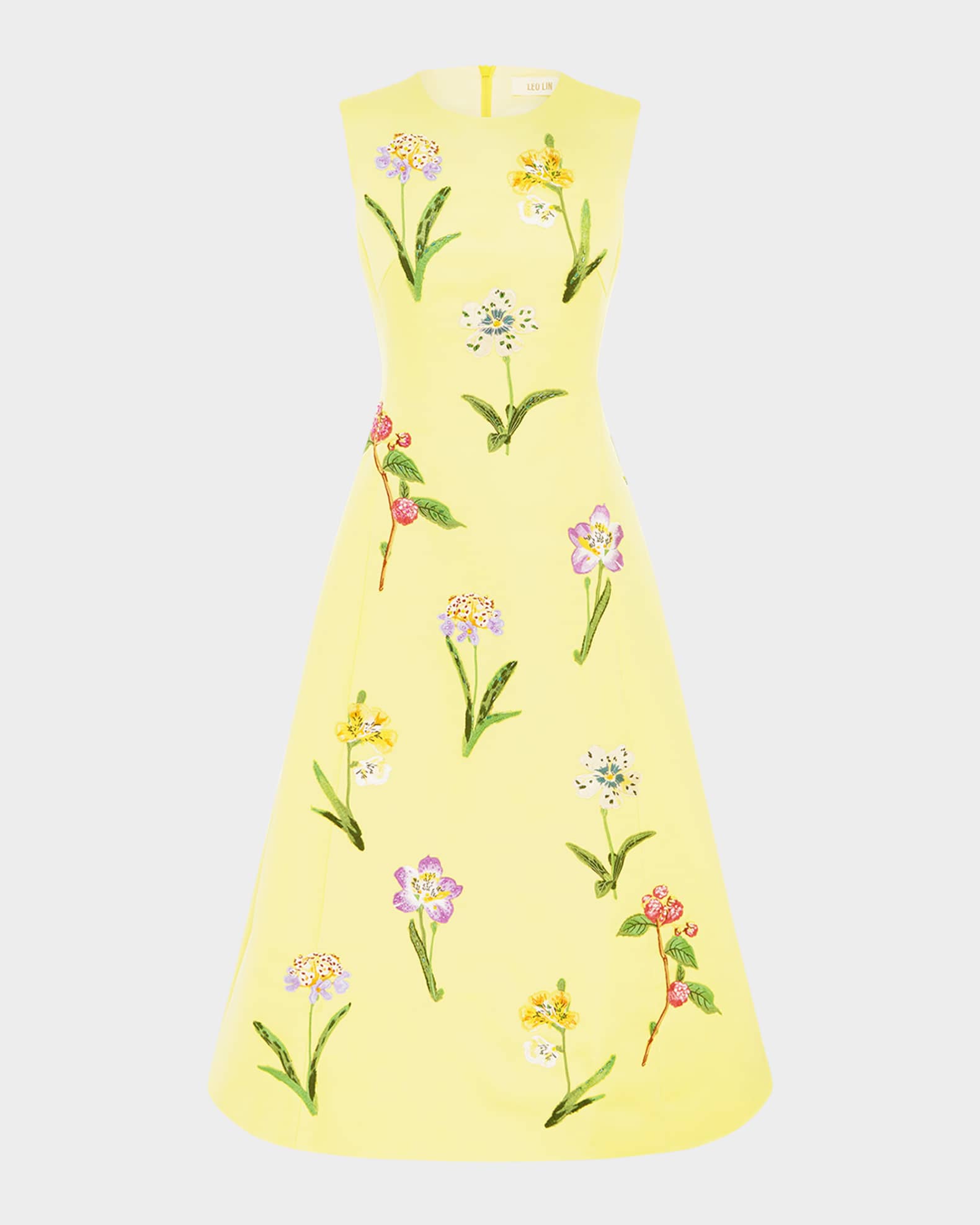 Cleo Sleeveless Floral-Print Midi Dress 0