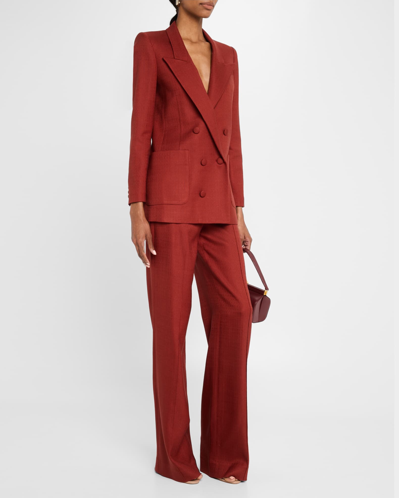 Wyatt Stretch Canvas Wide-Leg Pants 1