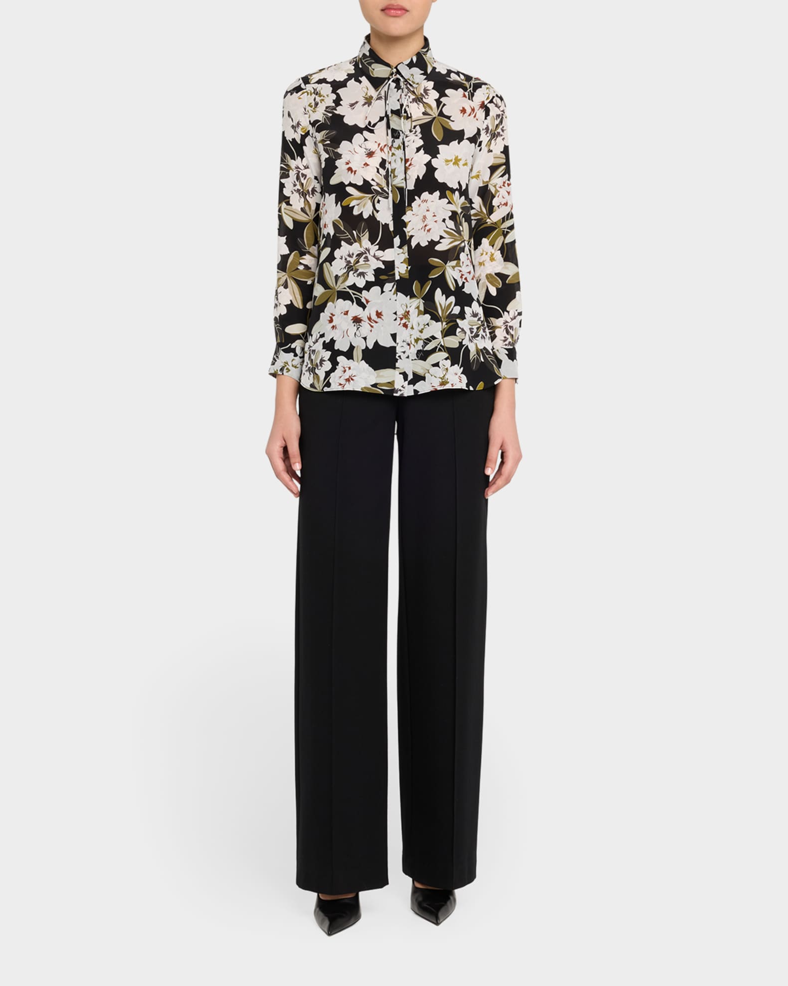Mathias Floral-Print Crepe De Chine Shirt 1