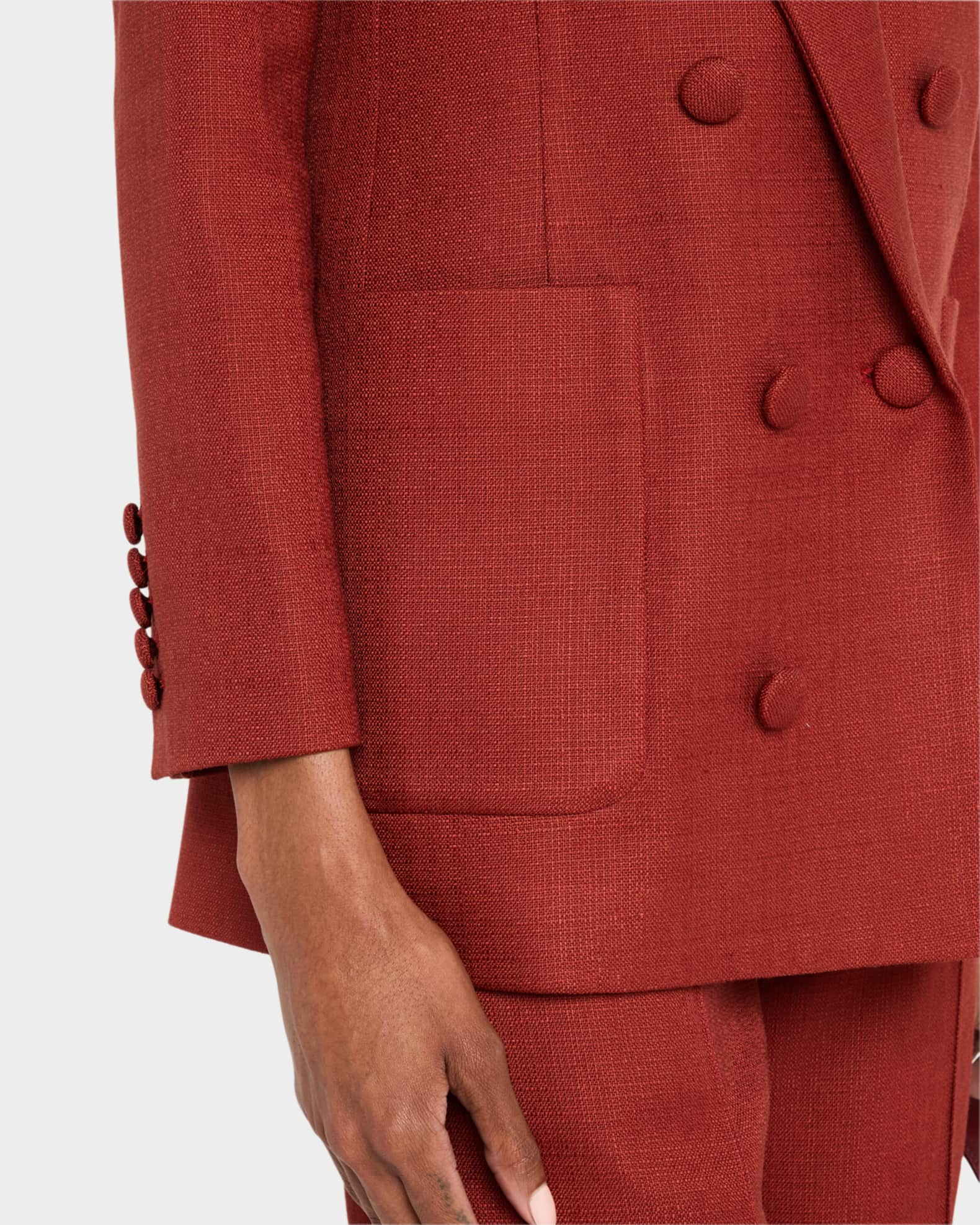 Adam Lippes Riva Double-Breasted Stretch Canvas Jacket | Neiman Marcus