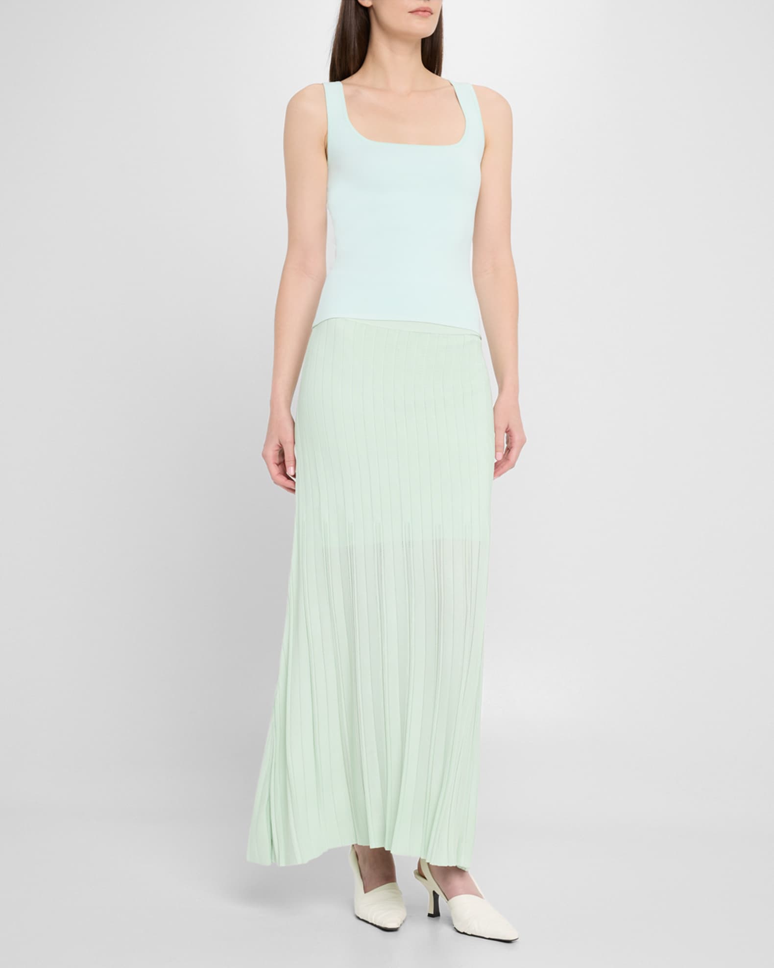 Variegated Pleated Midi Skirt 1