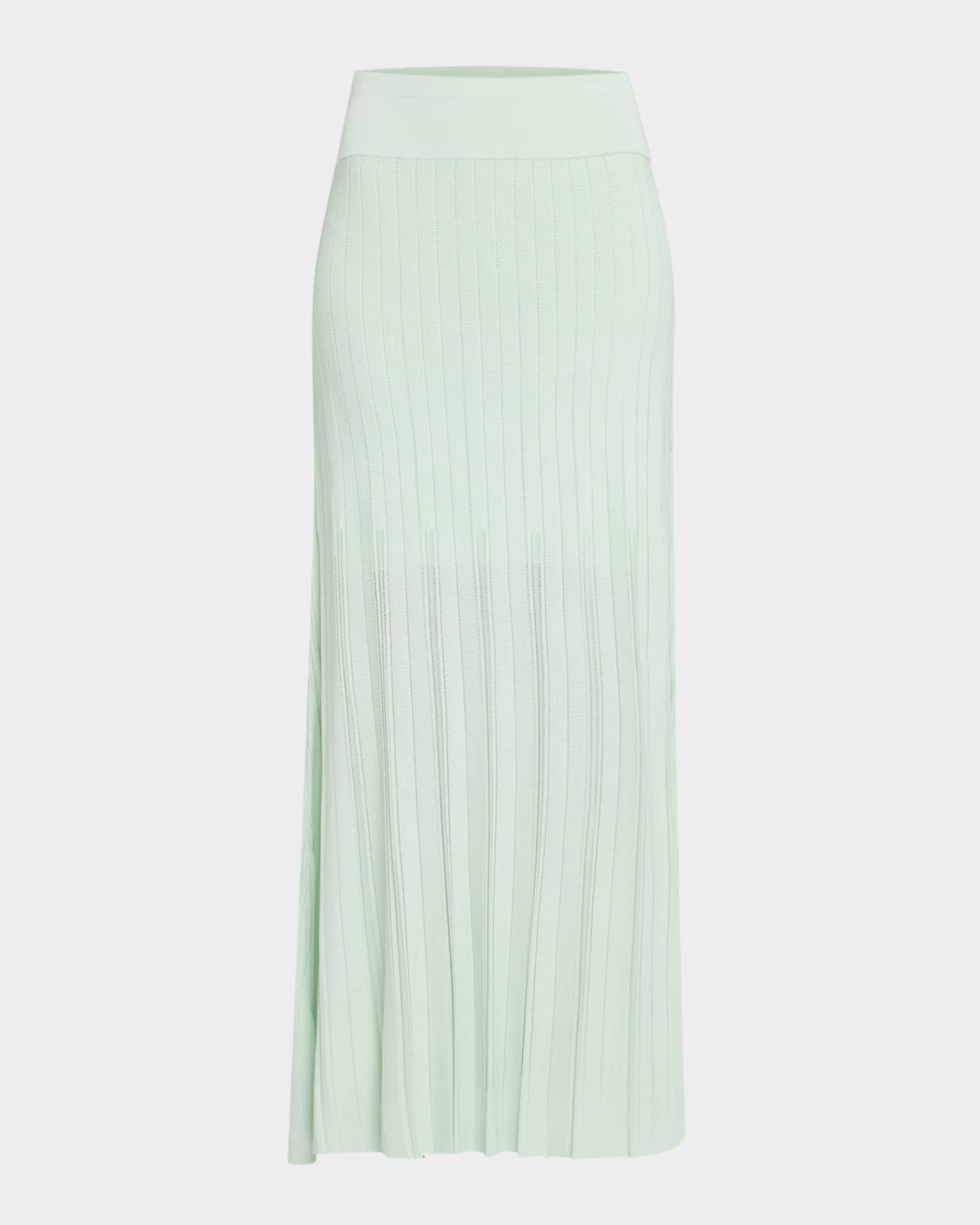 Variegated Pleated Midi Skirt 0
