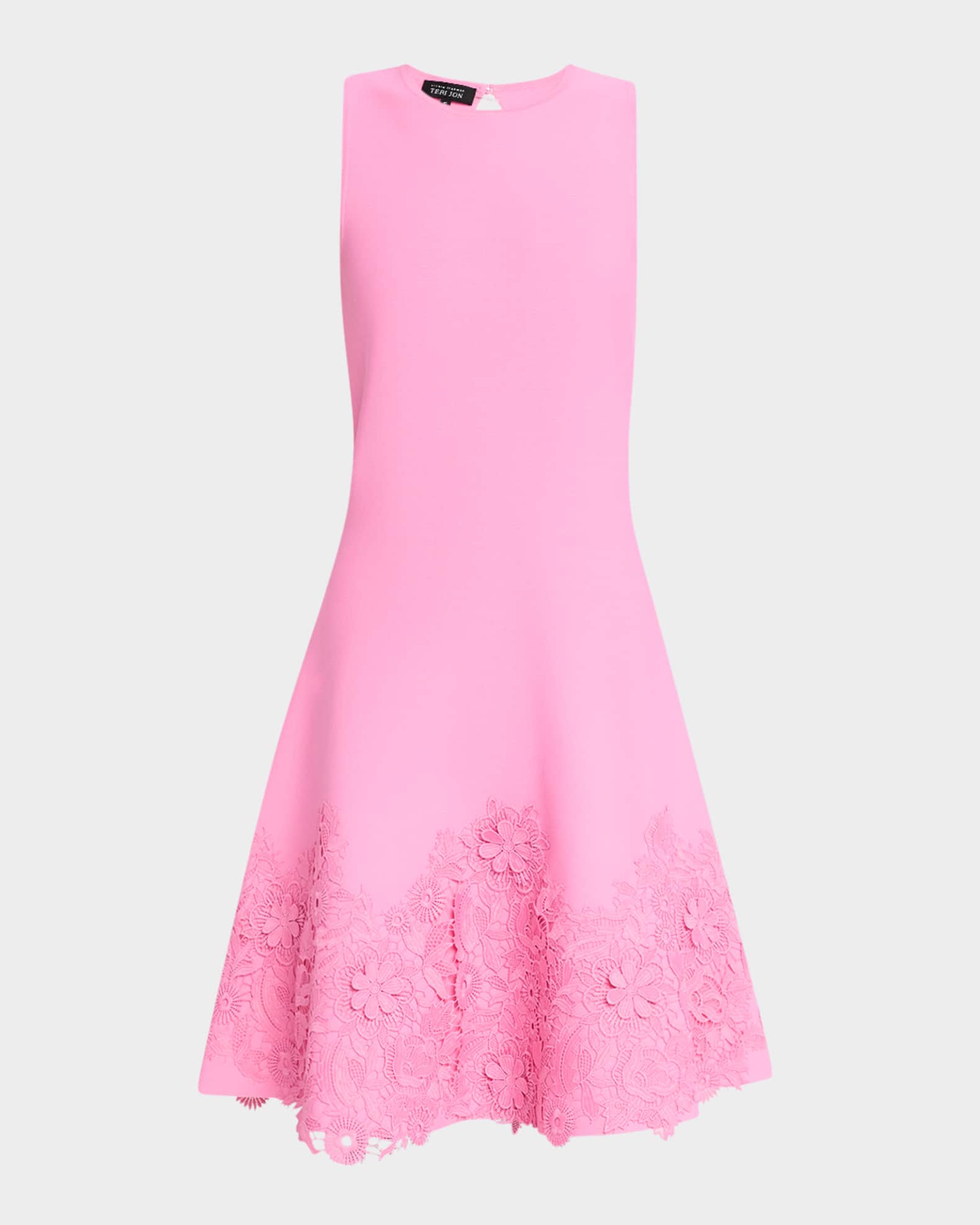Sleeveless Lace-Trim Knit Dress 0