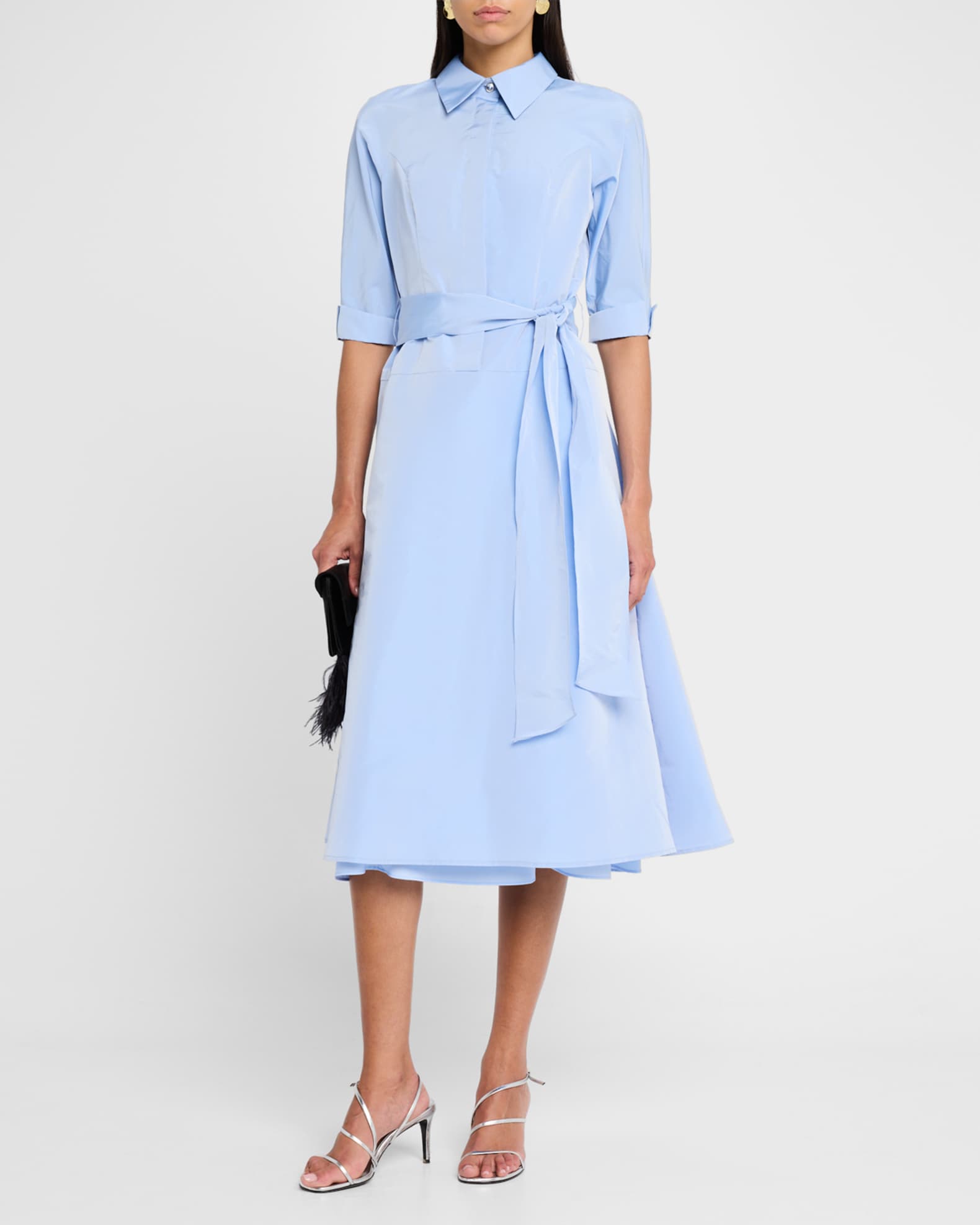 Drop Waist Taffeta Shirtdress 1