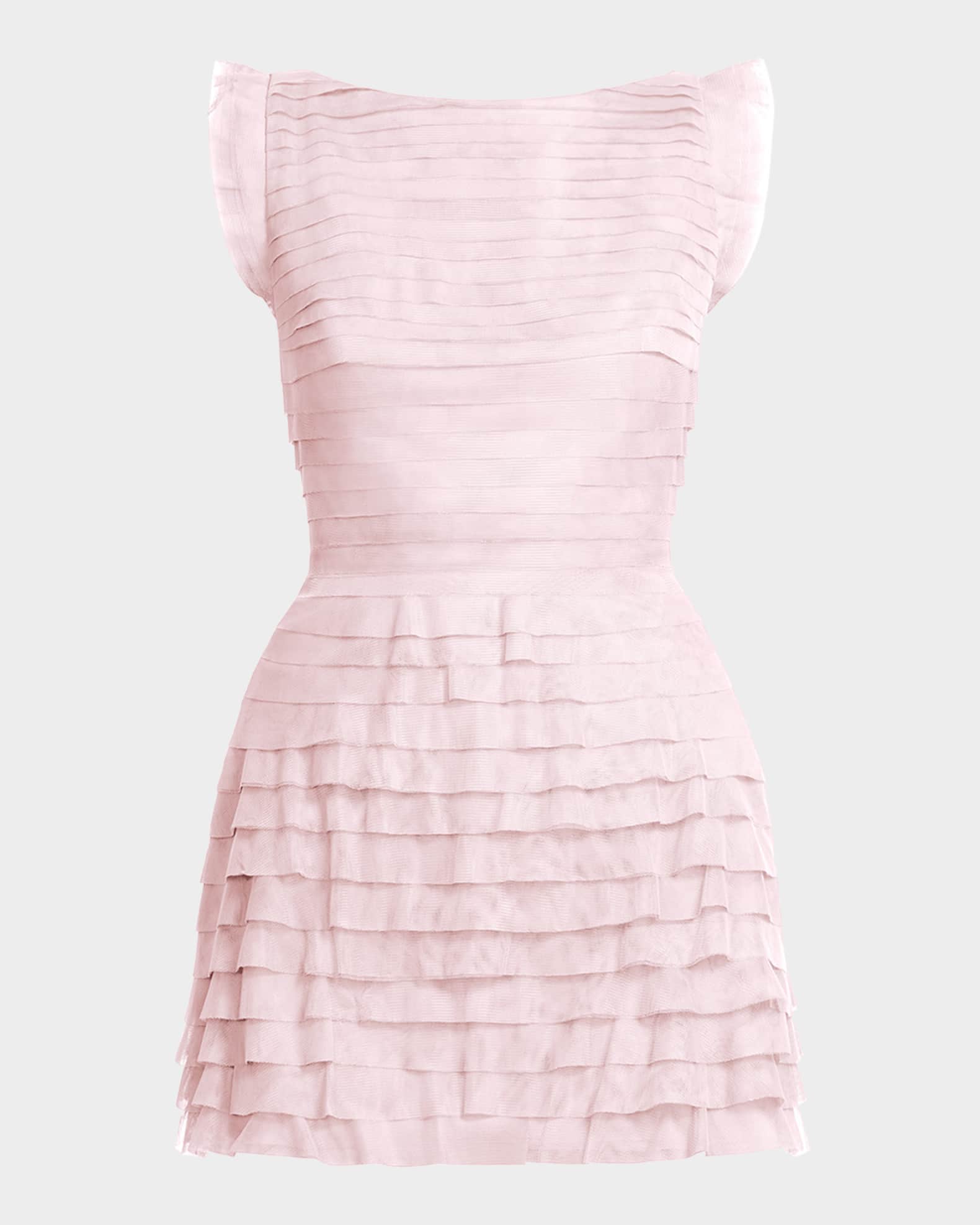Sleeveless Tiered Tulle Mini Dress 0