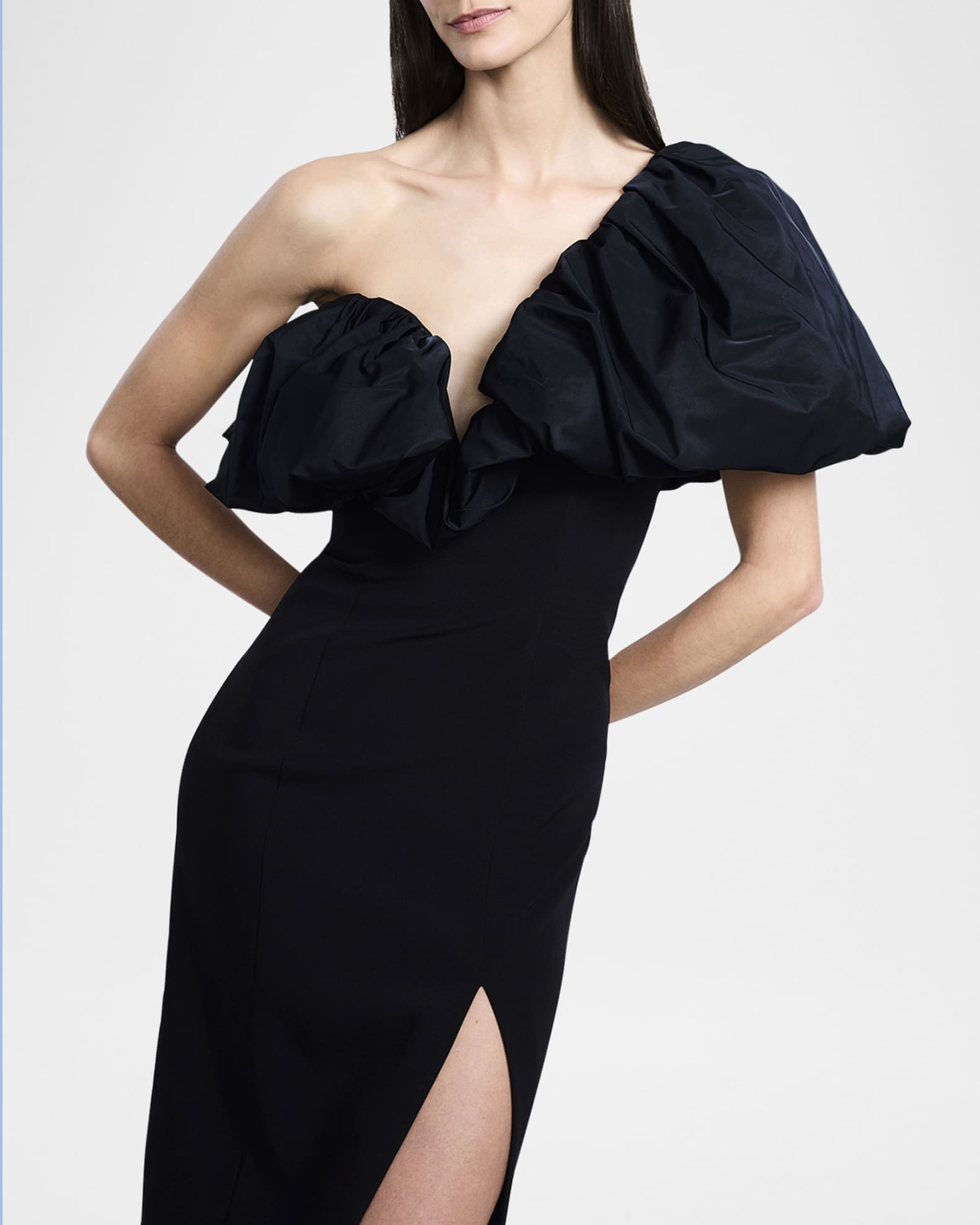 navy blue dress for baby girl BCBGMAXAZRIA Kabrina Turtleneck Asymmetric Hem Dress