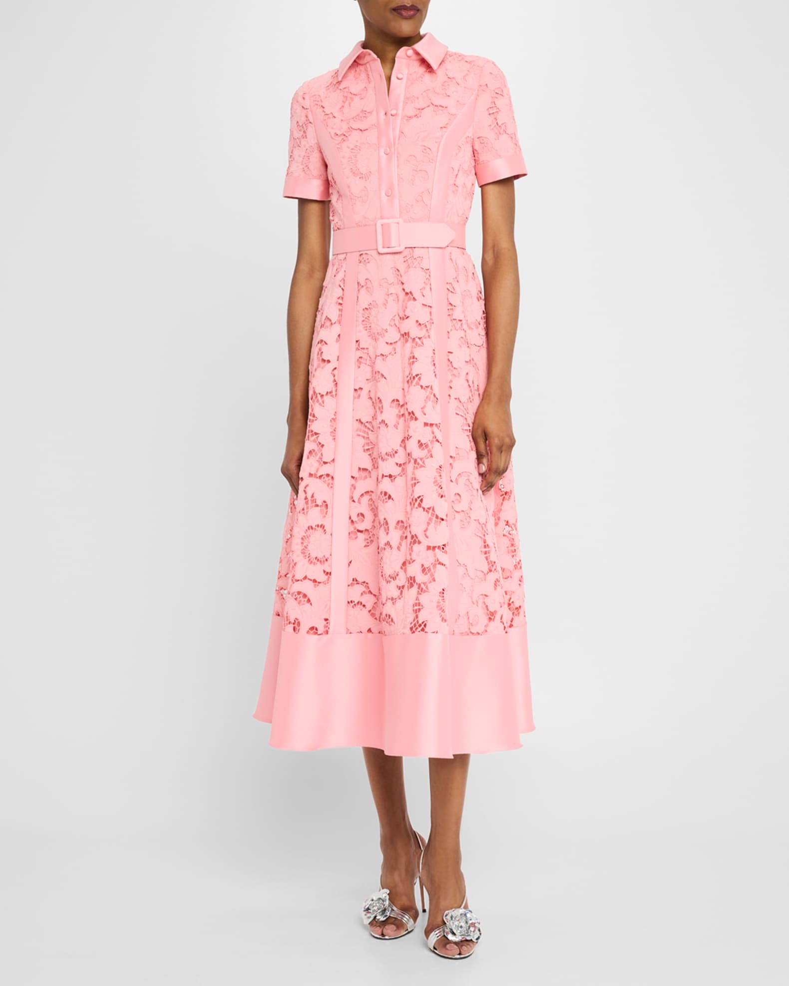 Embroidered Floral Lace Midi Dress 1