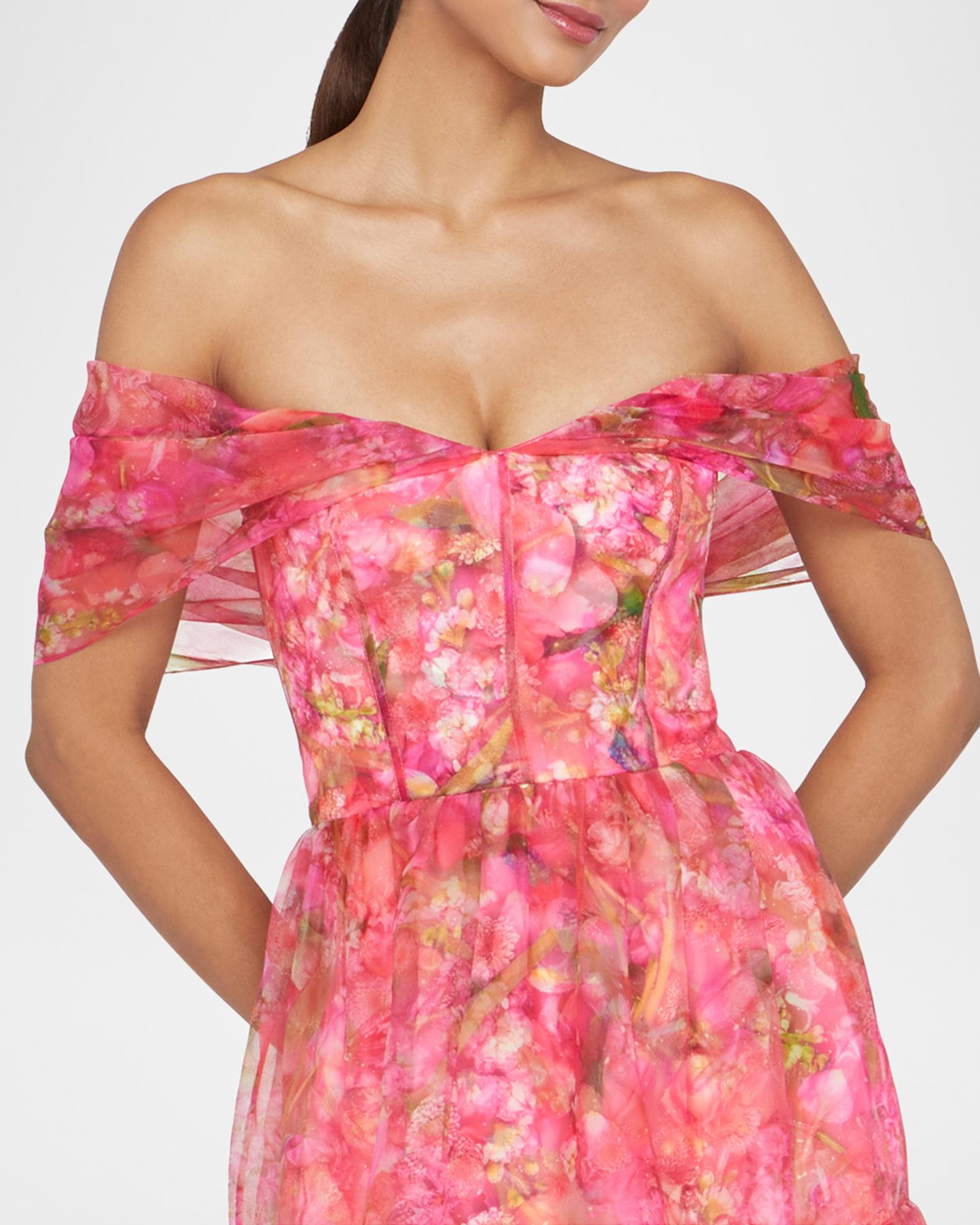 theia off shoulder dress THEIA