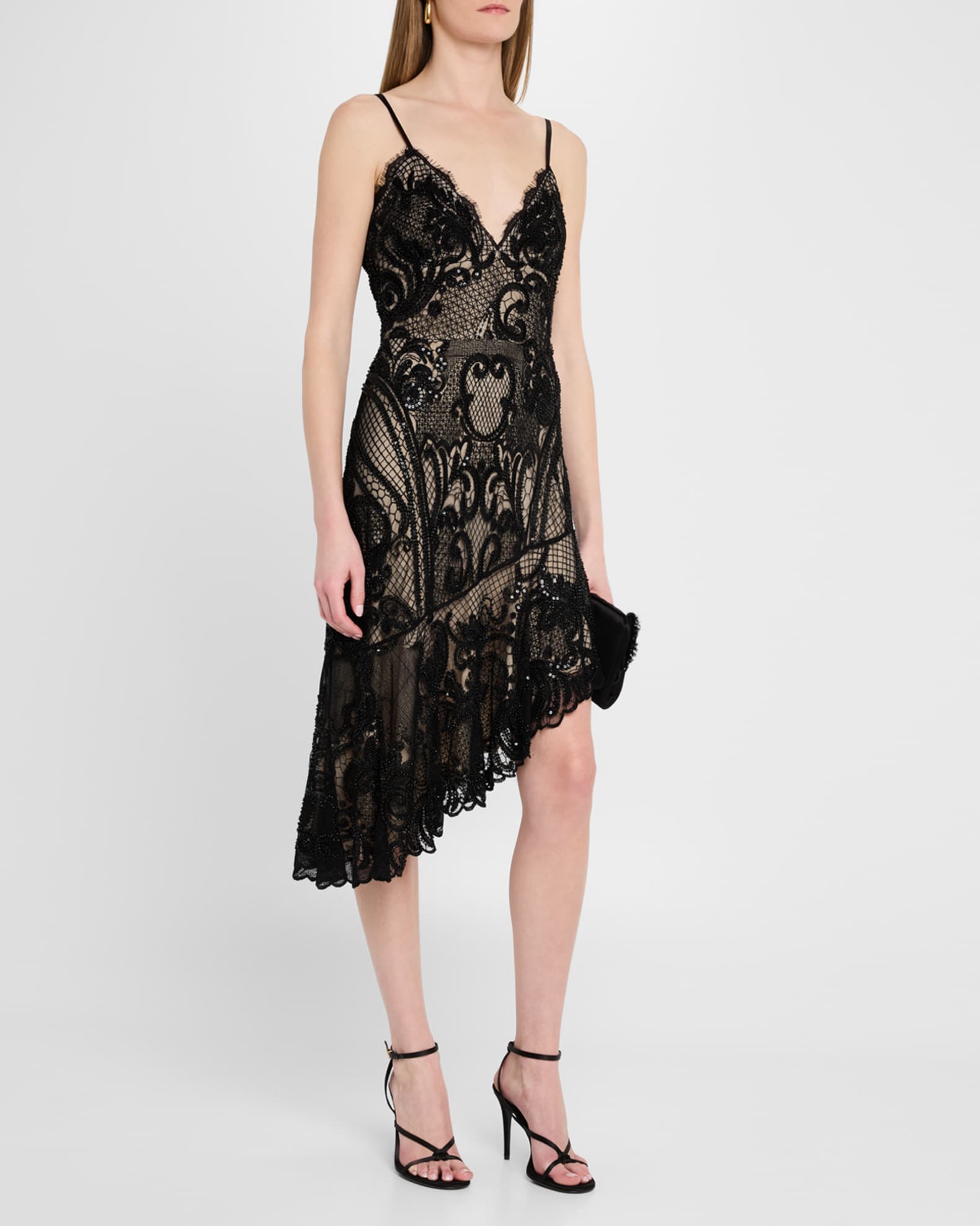 Anthropologie ★ Liv Foster Elara Asymmetrical Midi Dress Liv Foster Elara Asymmetric Embroidered Lace Midi Dress