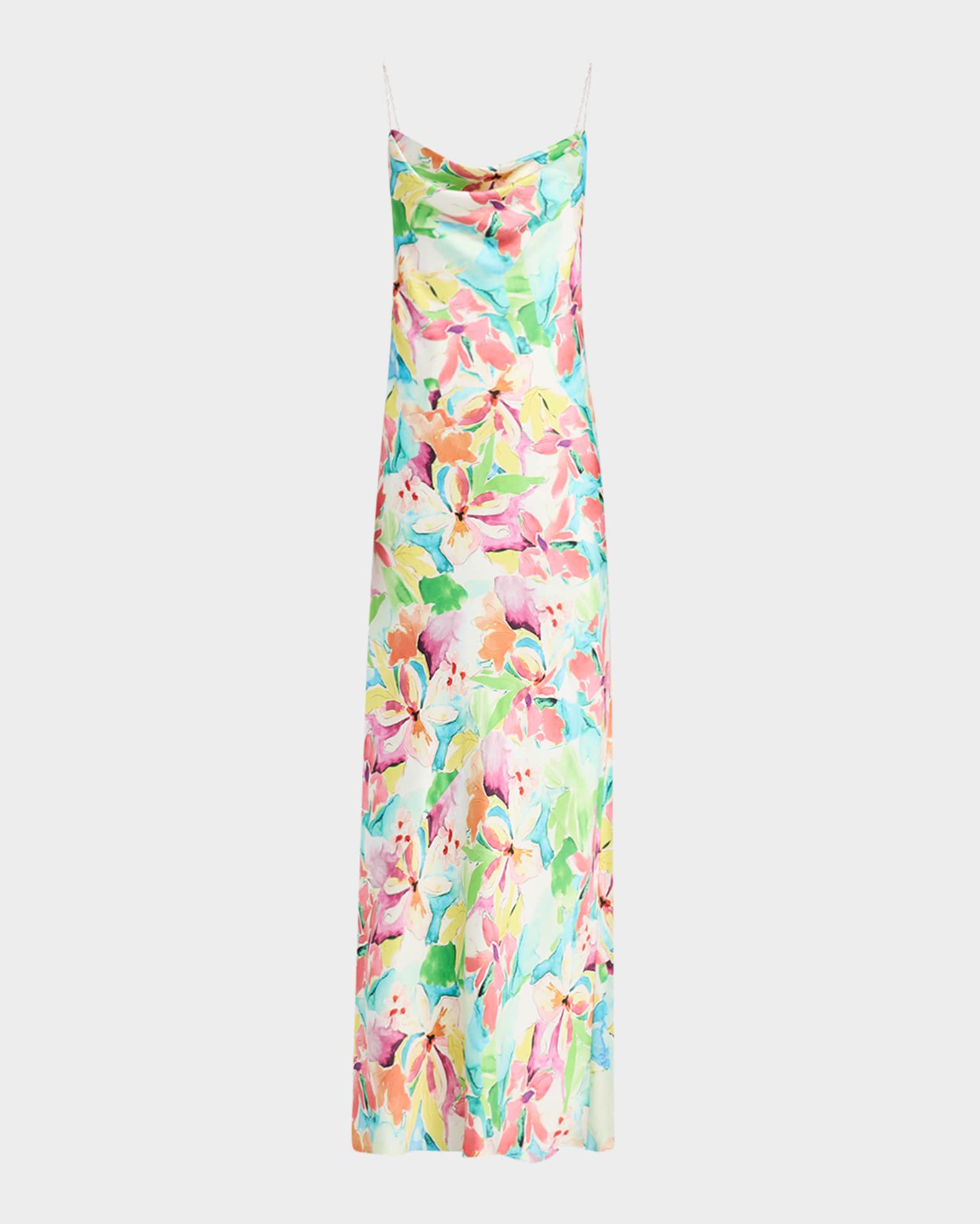 Lola Backless Floral-Print Sateen Gown 0