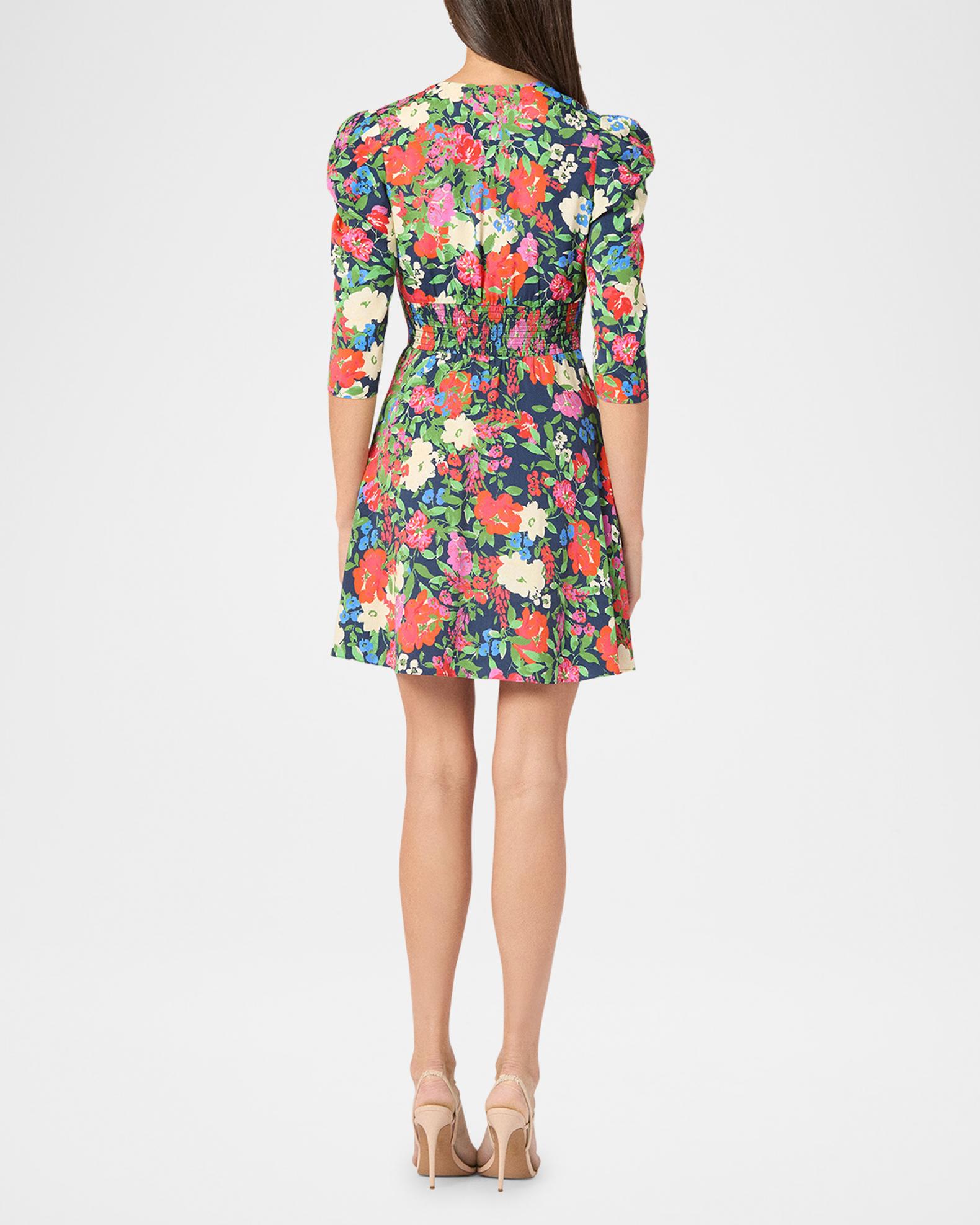 shoshanna smocked mini dress Shoshanna Natalaya Smocked Floral-Print Mini Dress