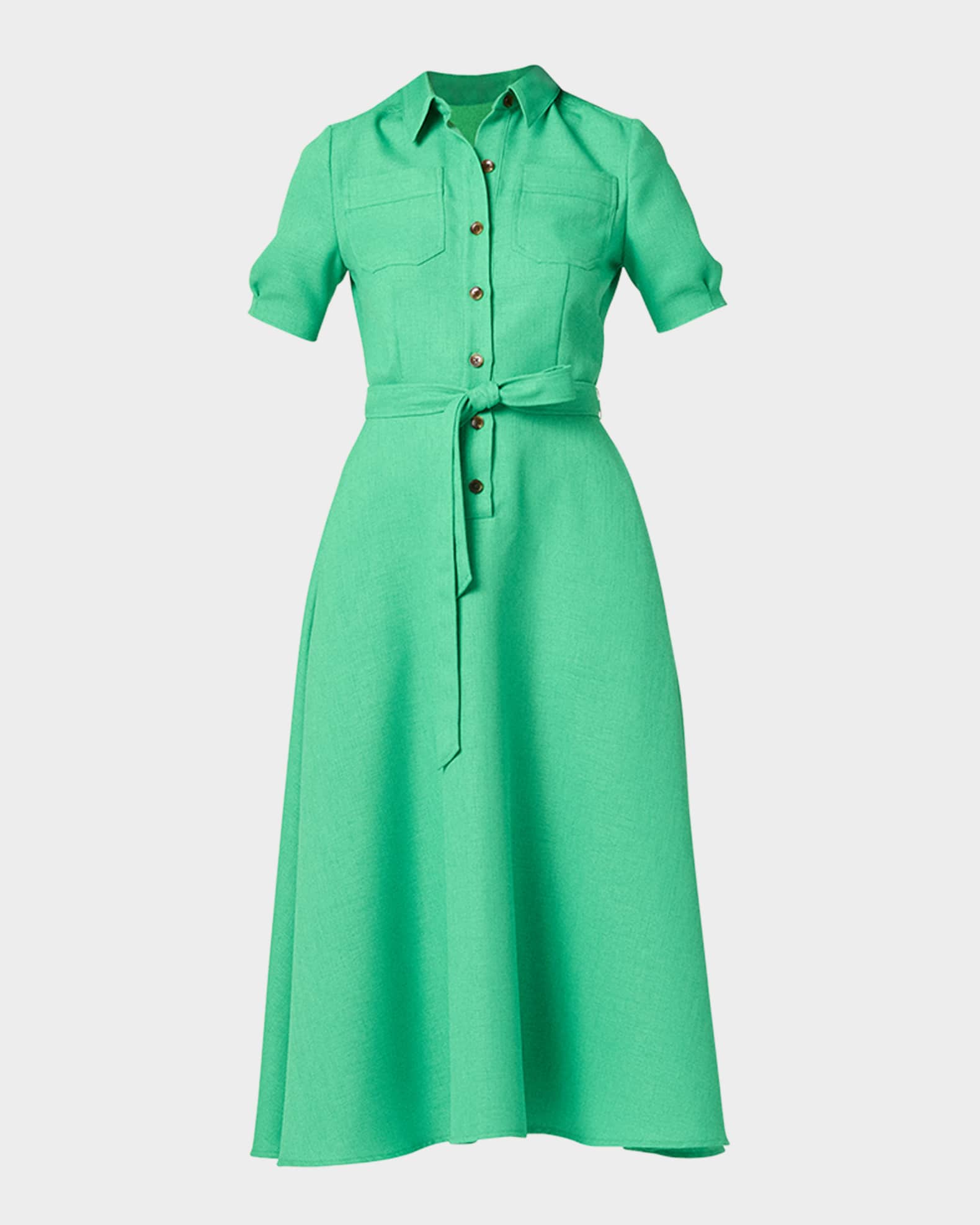 Dillon Tie-Waist Woven Midi Shirtdress 0