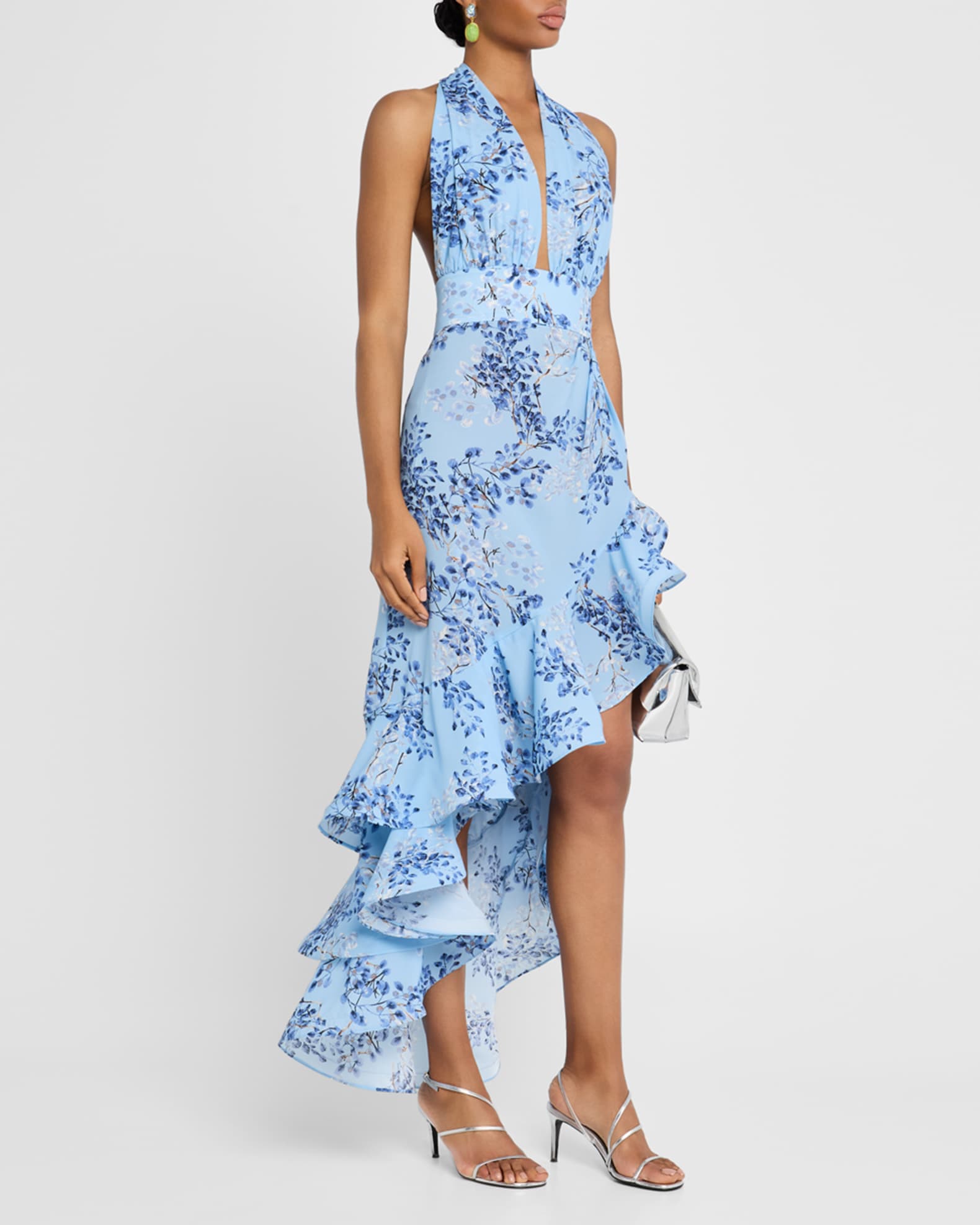Bronte Floral-Print Ruffle Halter Maxi Dress 1