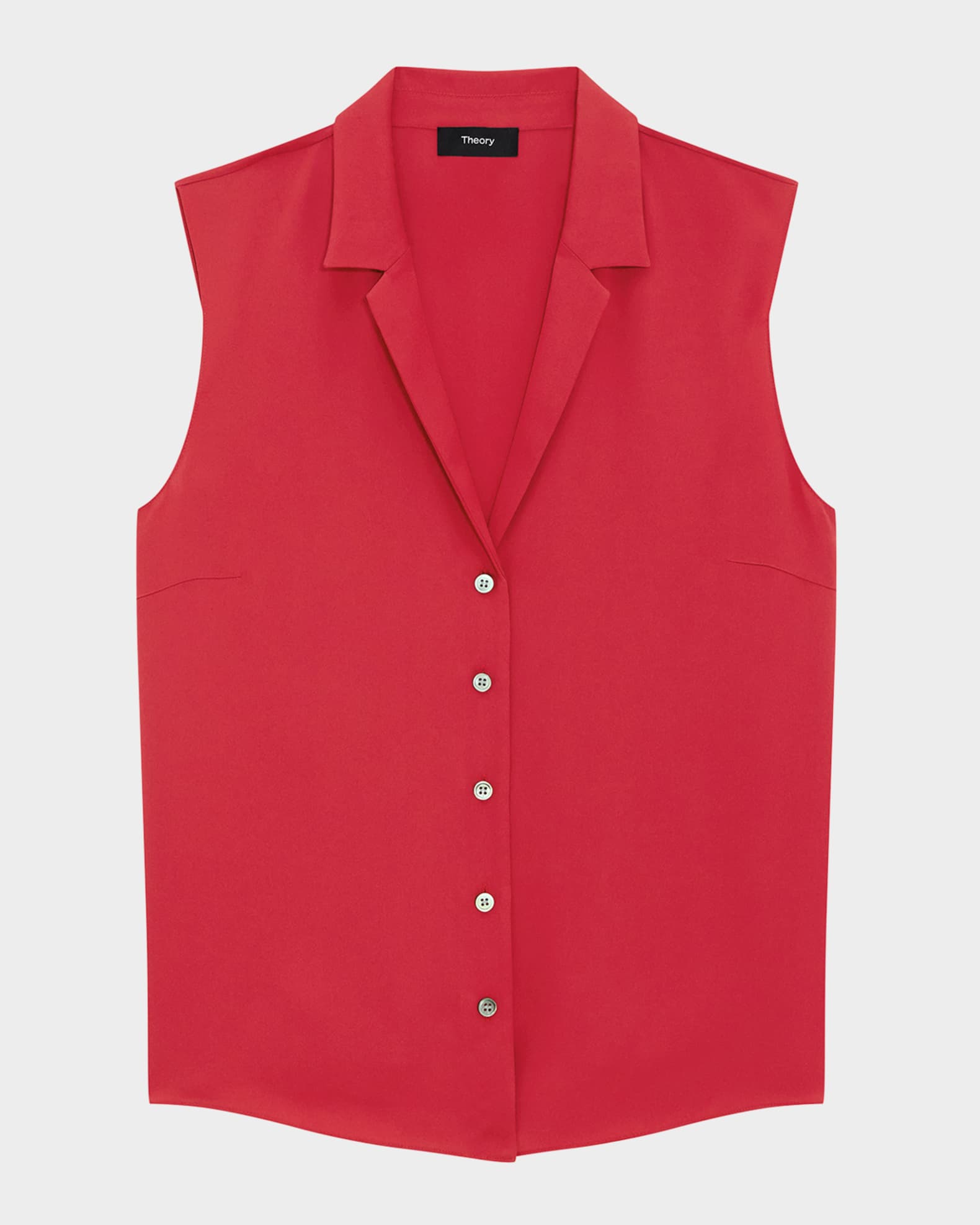 Sleeveless Silk Camp Blouse  0