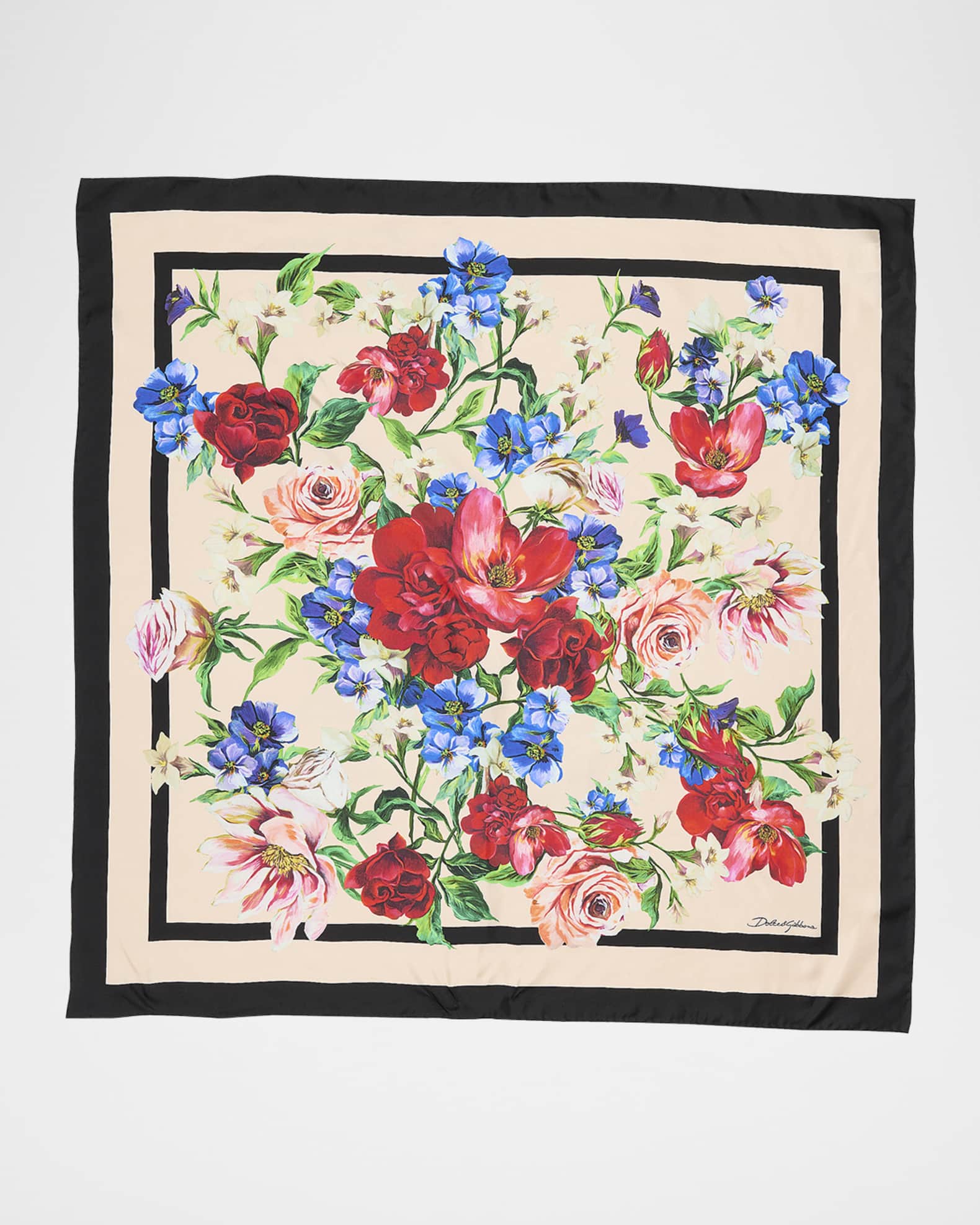 Floral Foulard Silk Scarf 0