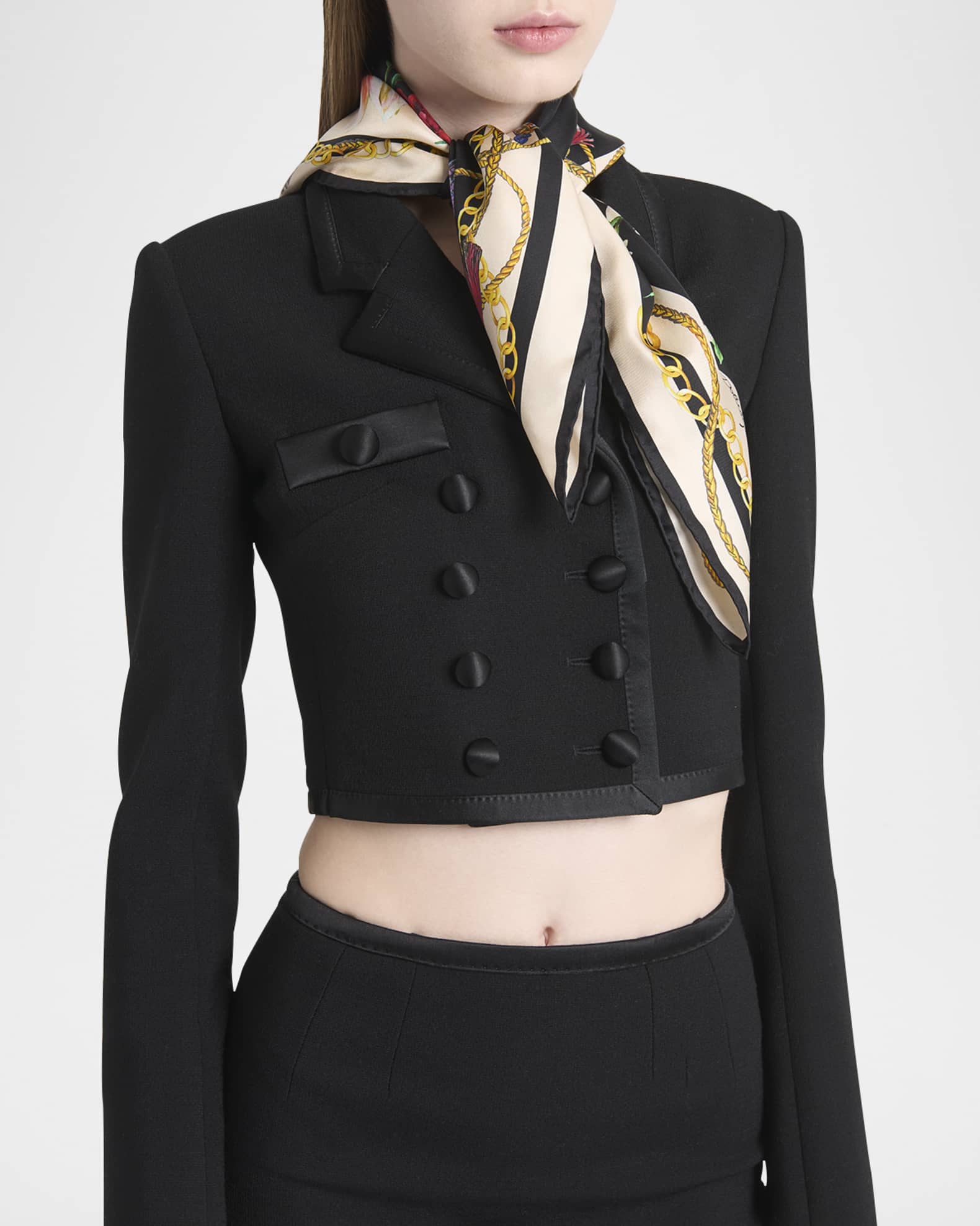 Dolce&Gabbana Floral Chain Foulard Silk Scarf | Neiman Marcus