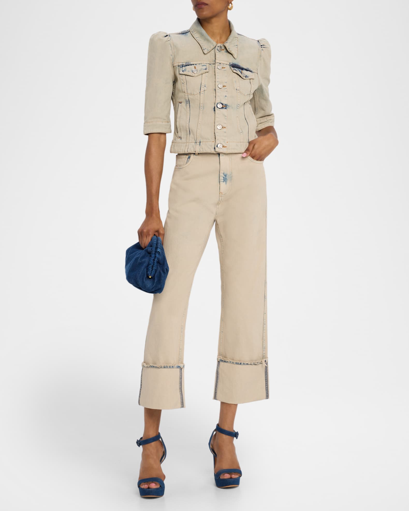 Boyfriend Denim Straight-Leg Crop Pants 1