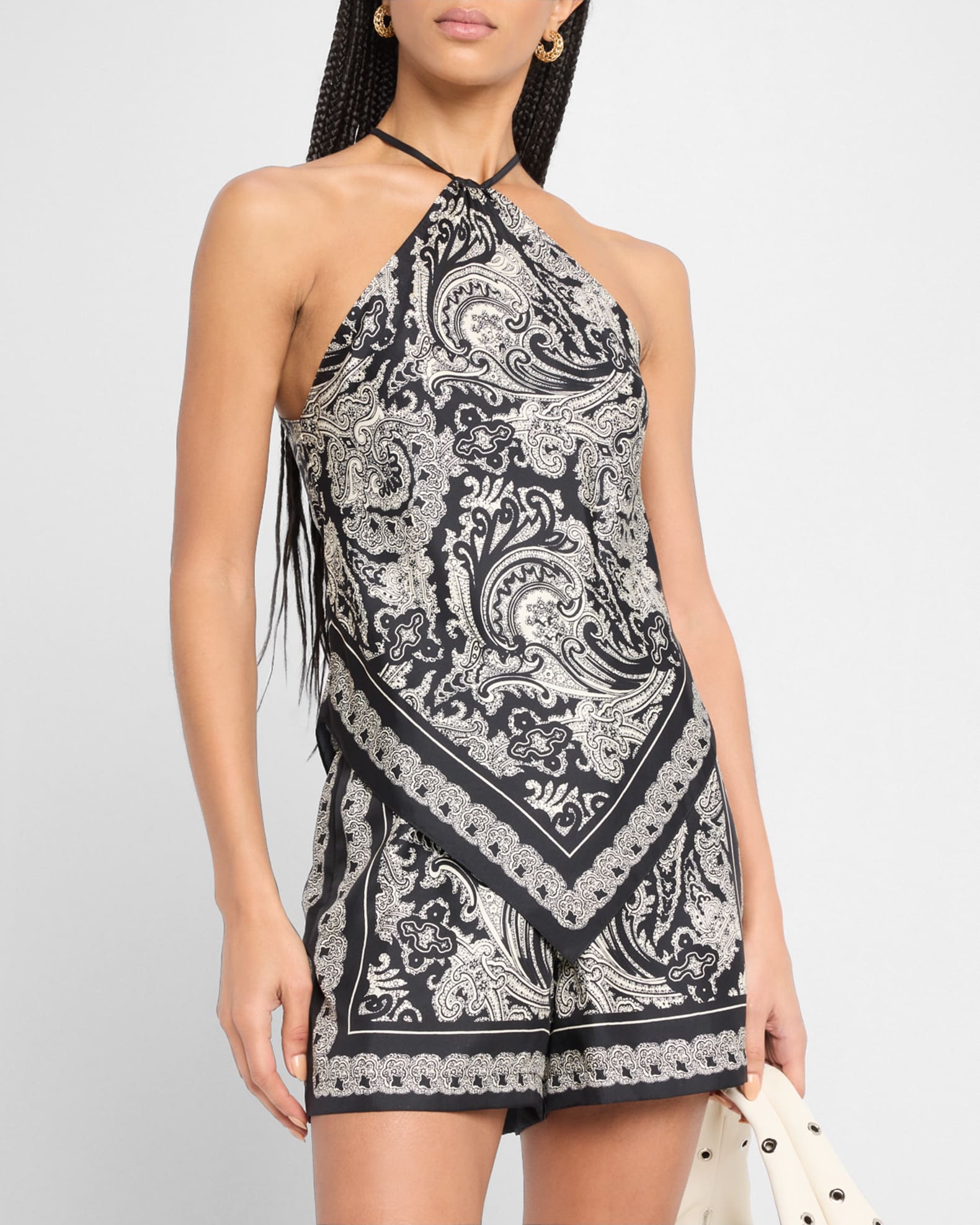 Nili Lotan Audrey Paisley-Print Silk Scarf Cami Top | Neiman Marcus 