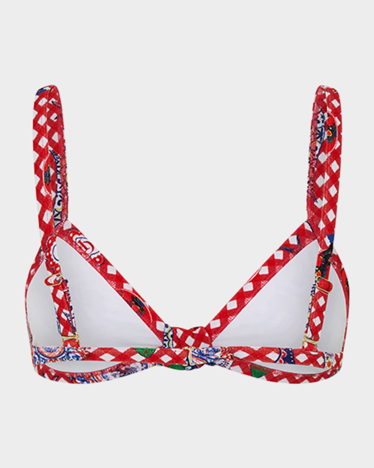 Faith, Luck & Justice Knot Front Triangle Bikini Top 1