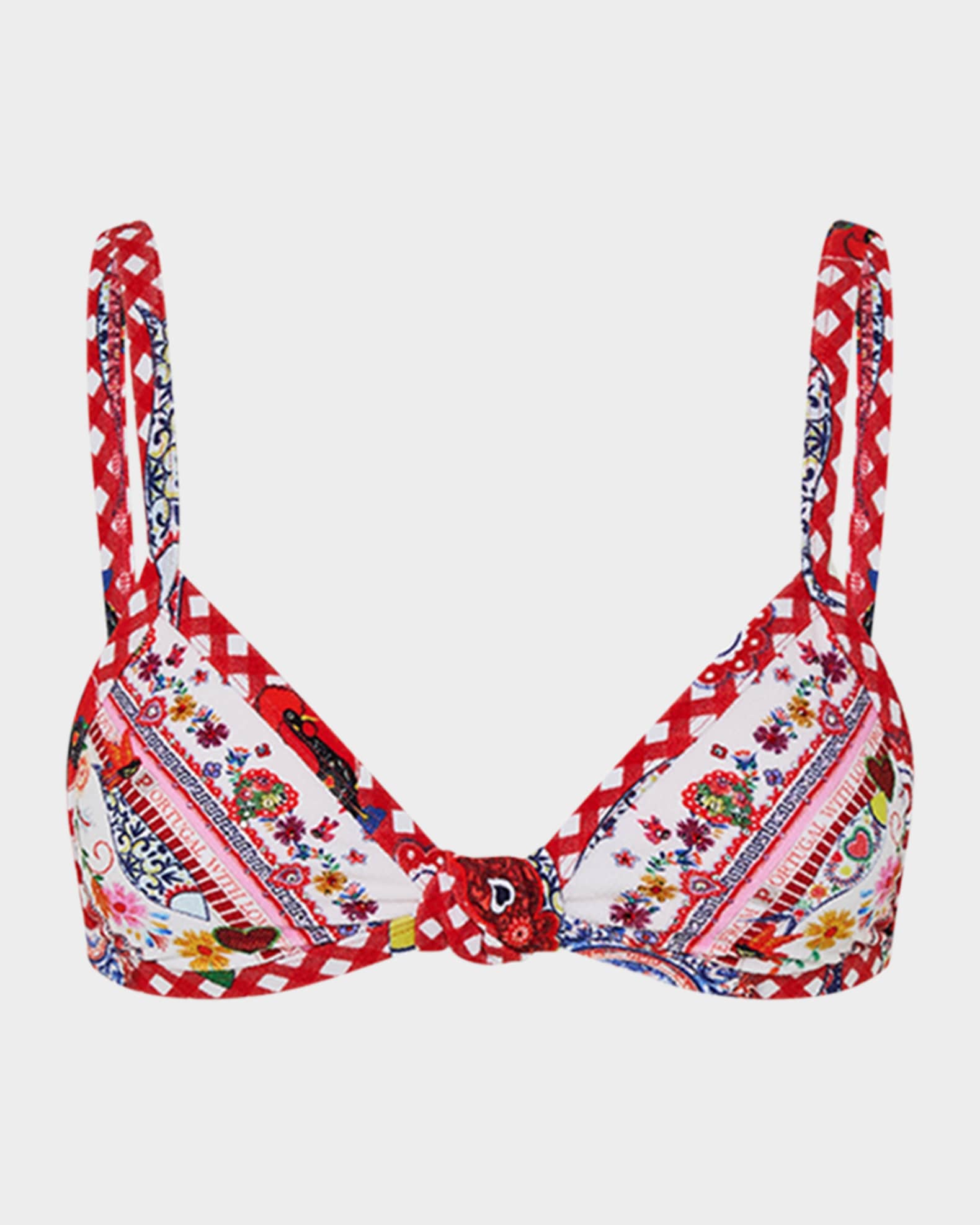 Faith, Luck & Justice Knot Front Triangle Bikini Top 0
