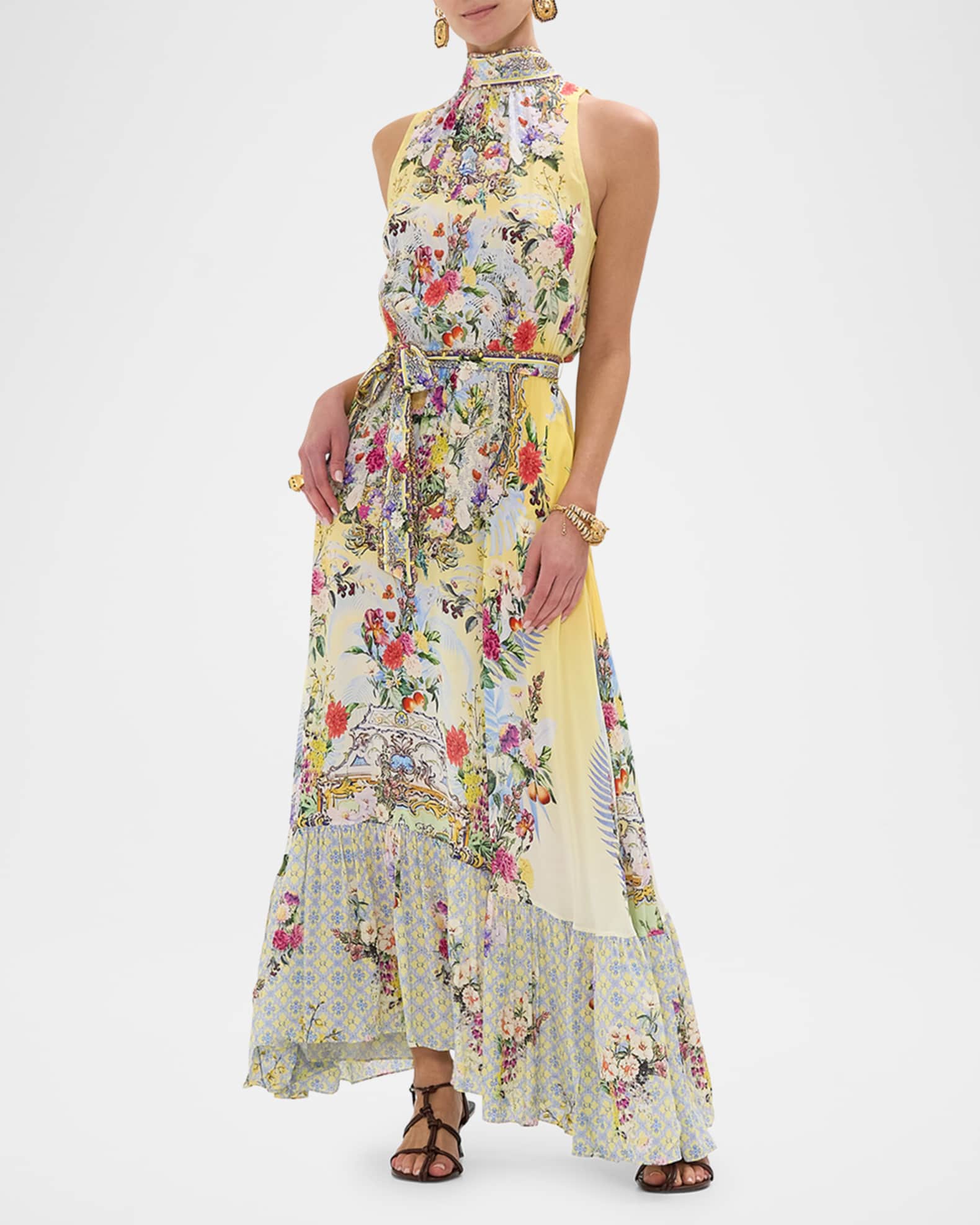 Flor Fantastica Tie-Neck Maxi Dress 1
