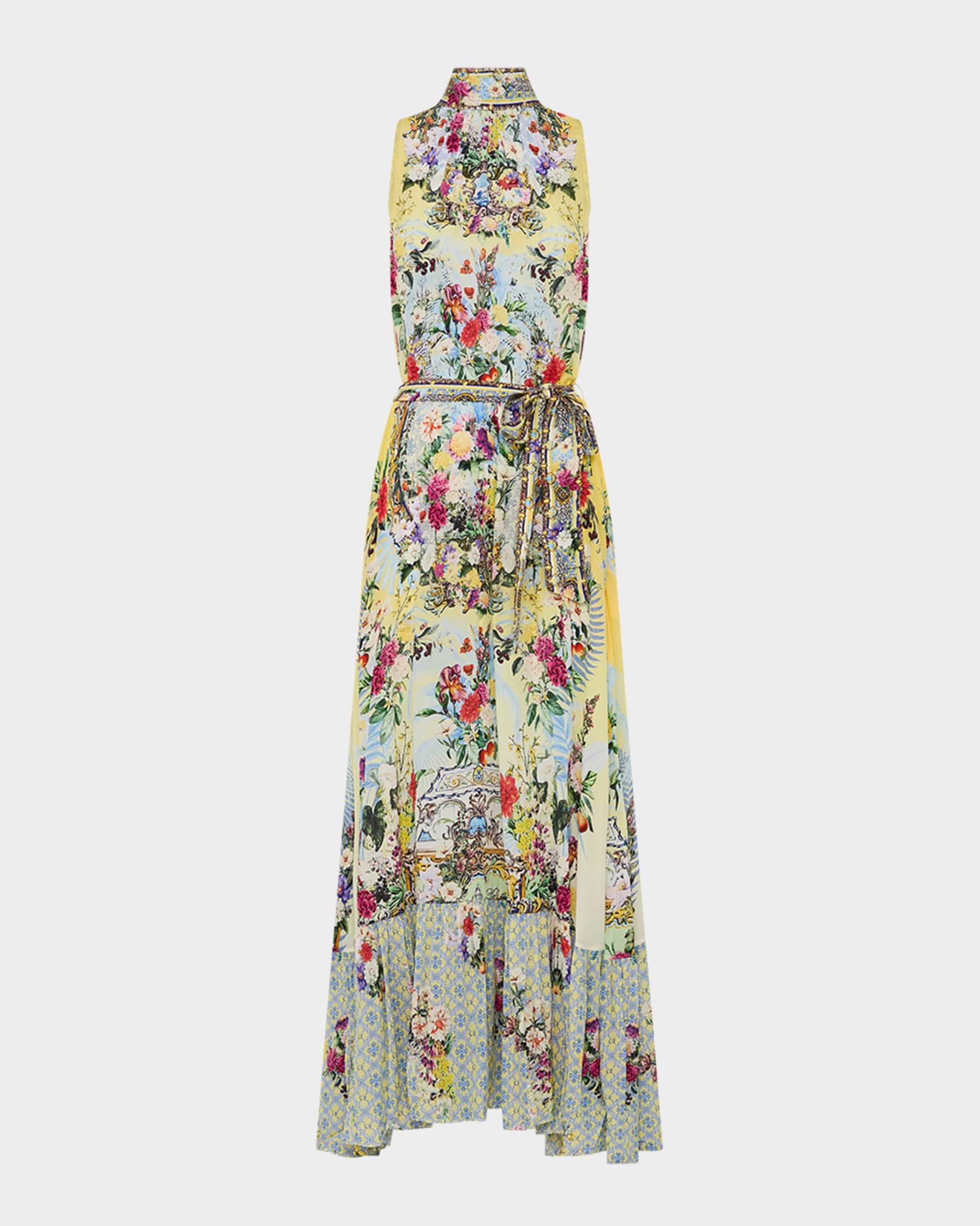 Flor Fantastica Tie-Neck Maxi Dress 0