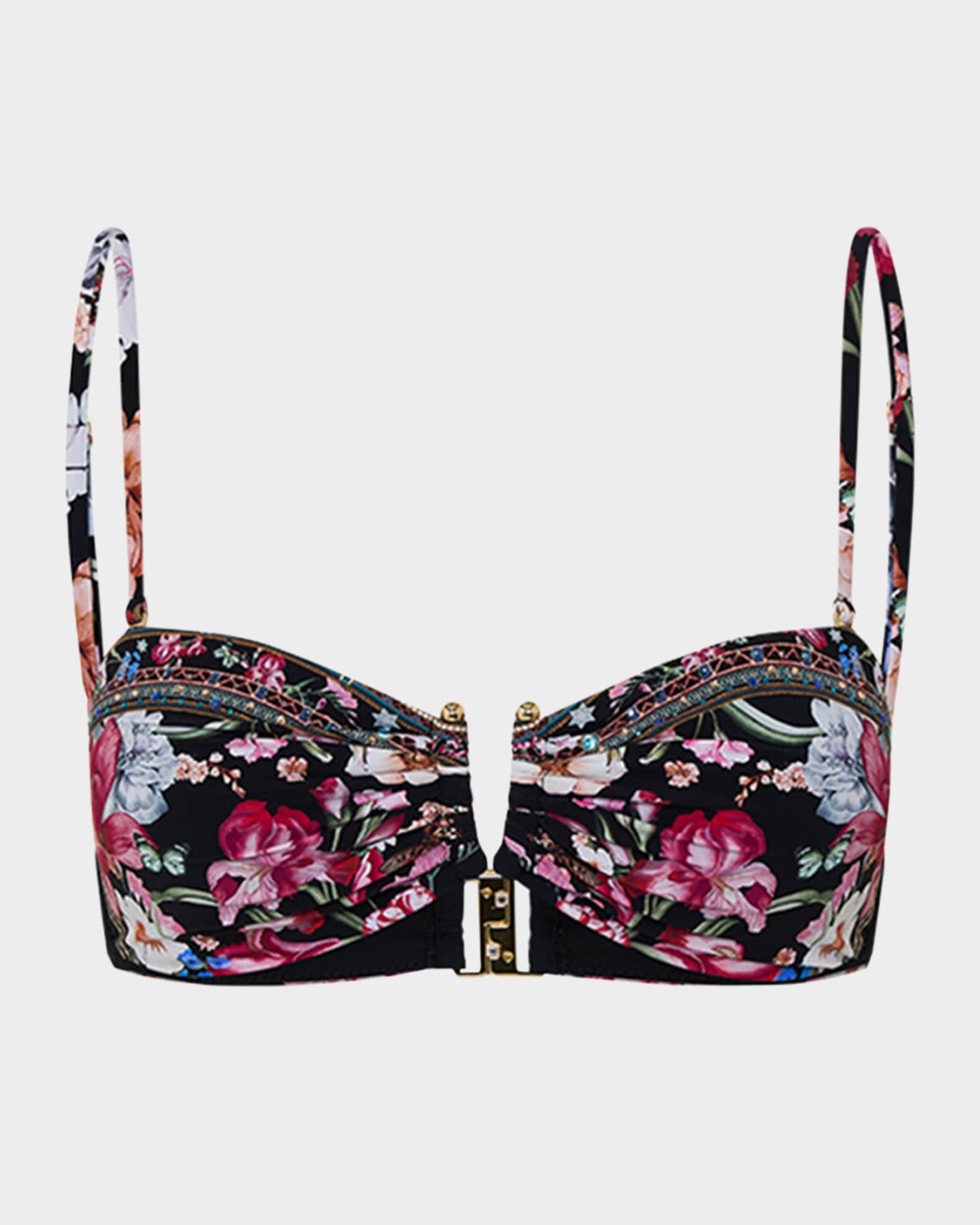 Midnight in Monserrate Bandeau U-Ring Bikini Top 0