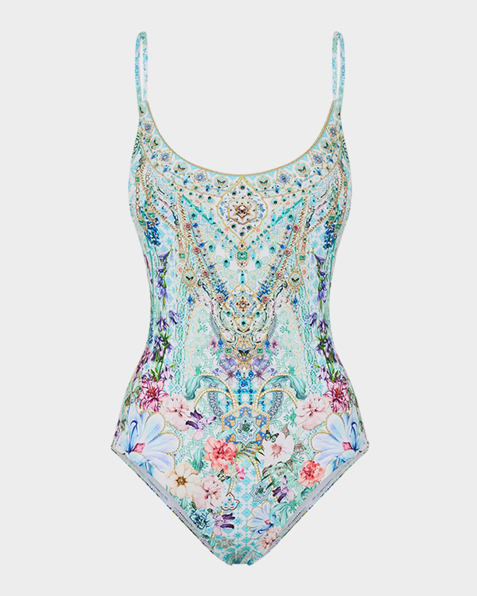 Sunrise in Sintra Scoop-Neck One-Piece Swimsuit 0