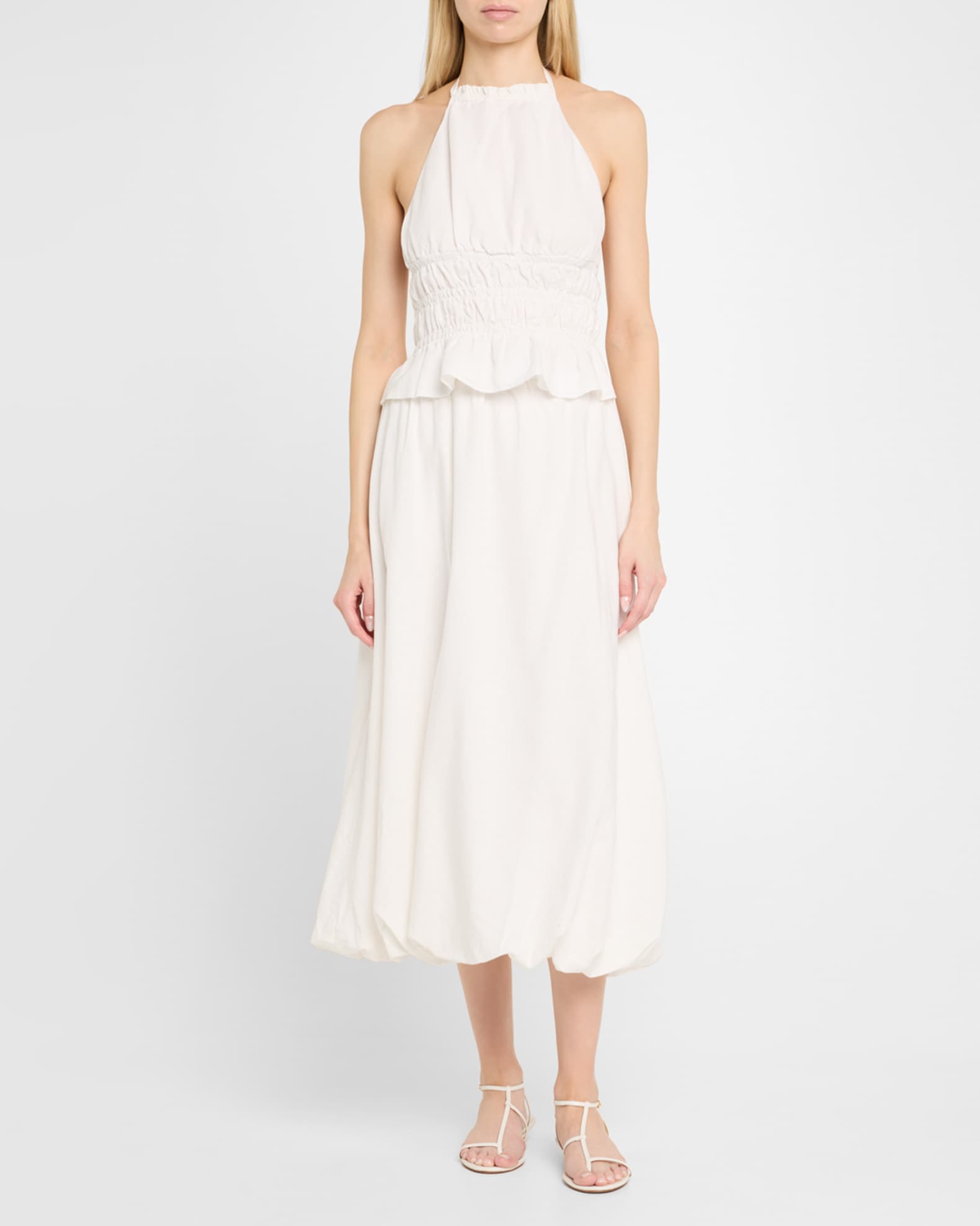Air Linen Smocked Halter Top 1