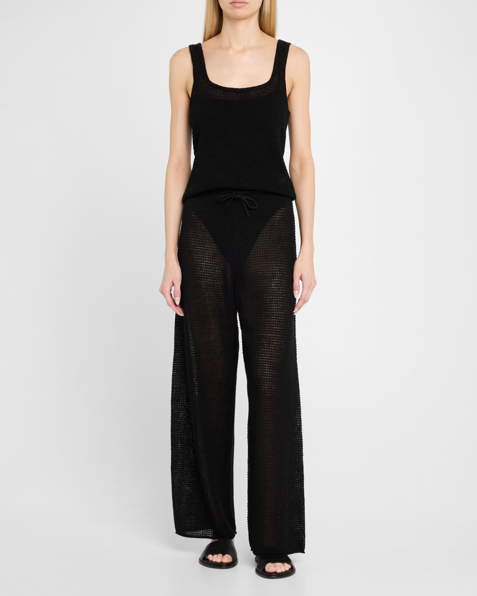 Linen Knit Drawstring Pants 1