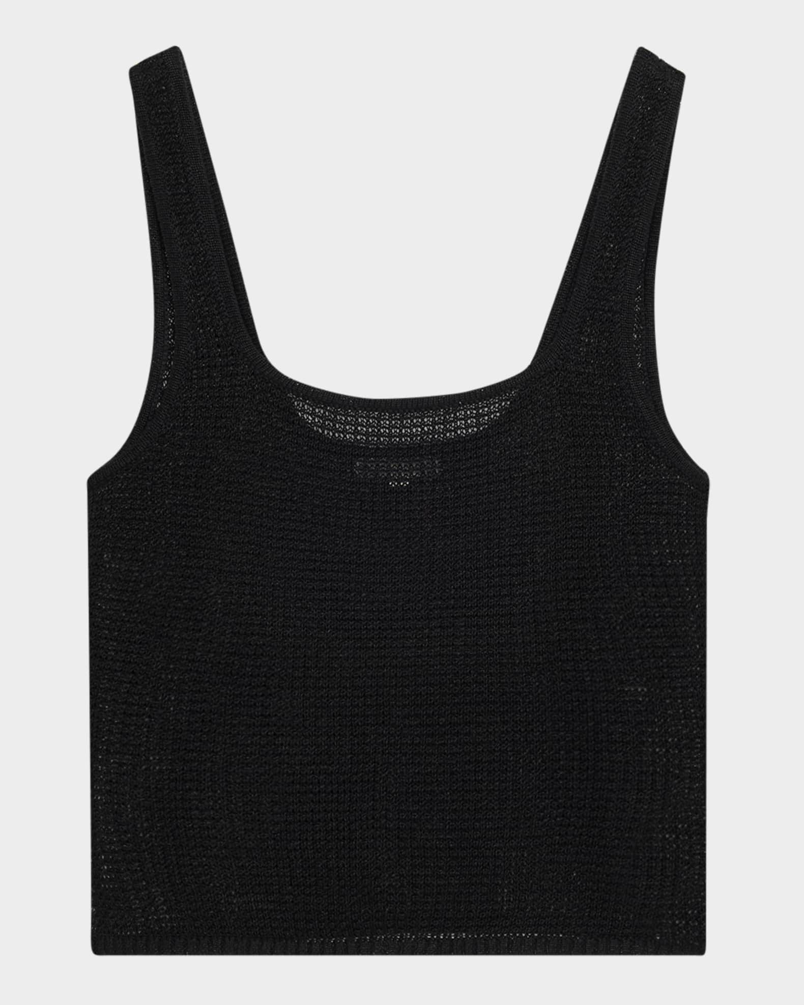 Linen Knit Square-Neck Top 0