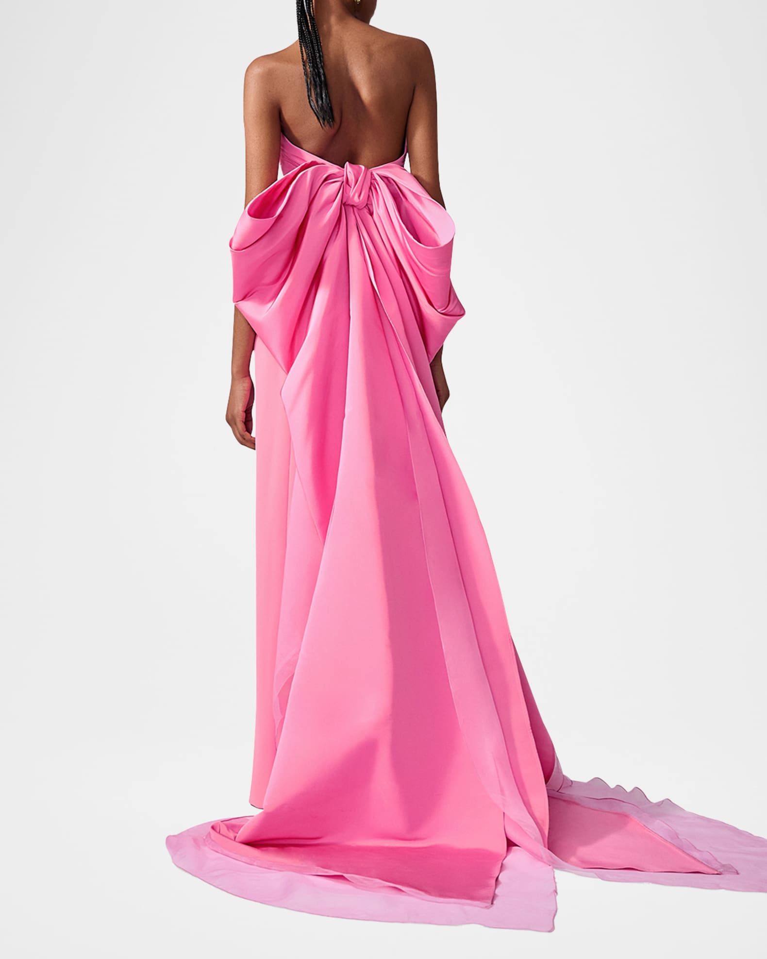 ワンピース Carolina Herrera Long bow dress Bow-Detailed Silk Chiffon Long Dress pink - CH Carolina