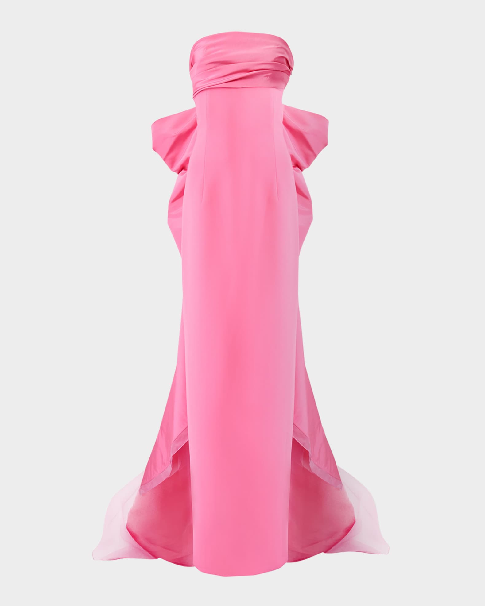 Strapless Bow-Back Column Gown 0