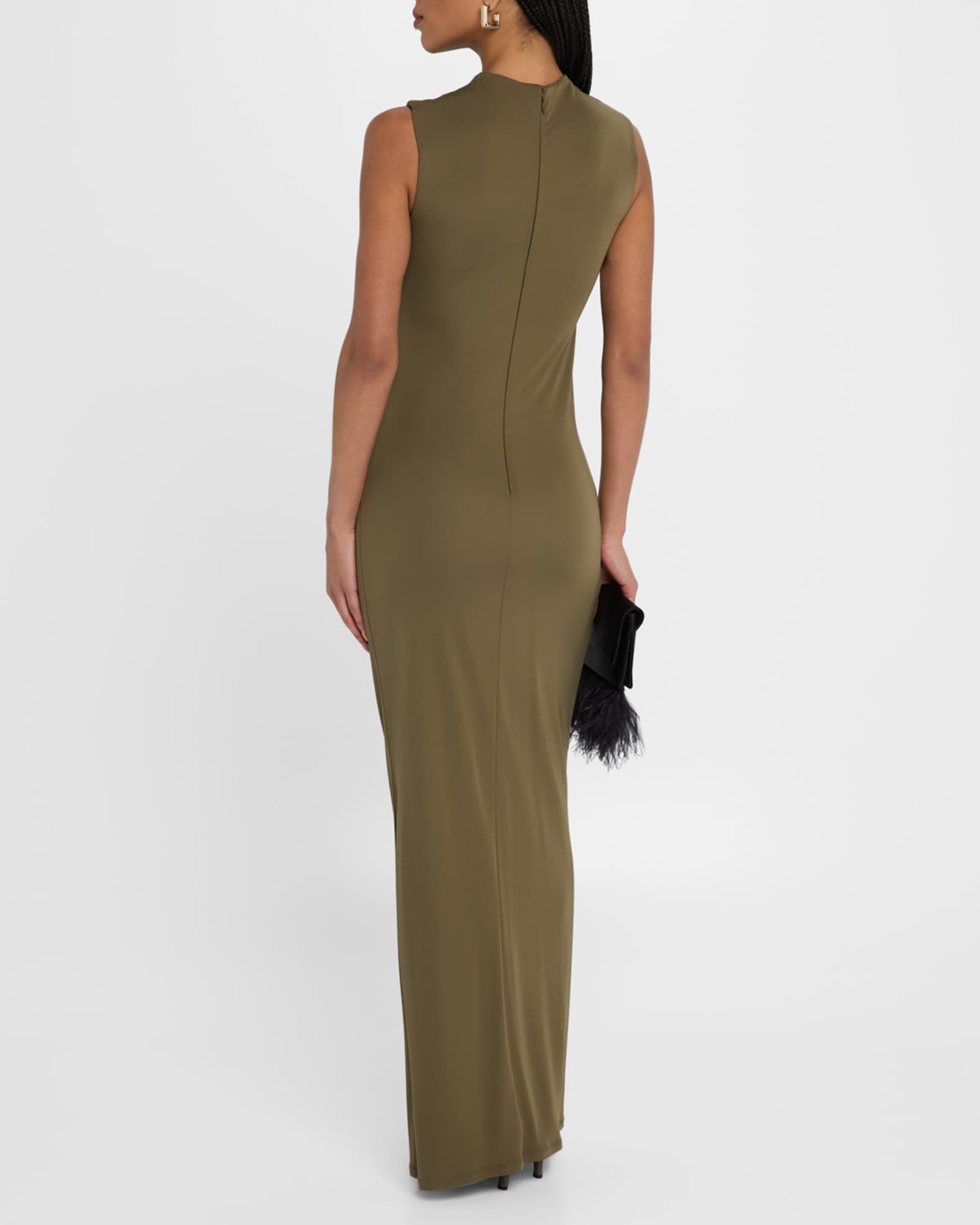 Roland Mouret Sleeveless Viscose Knit Maxi Dress with Buckle | Neiman ...