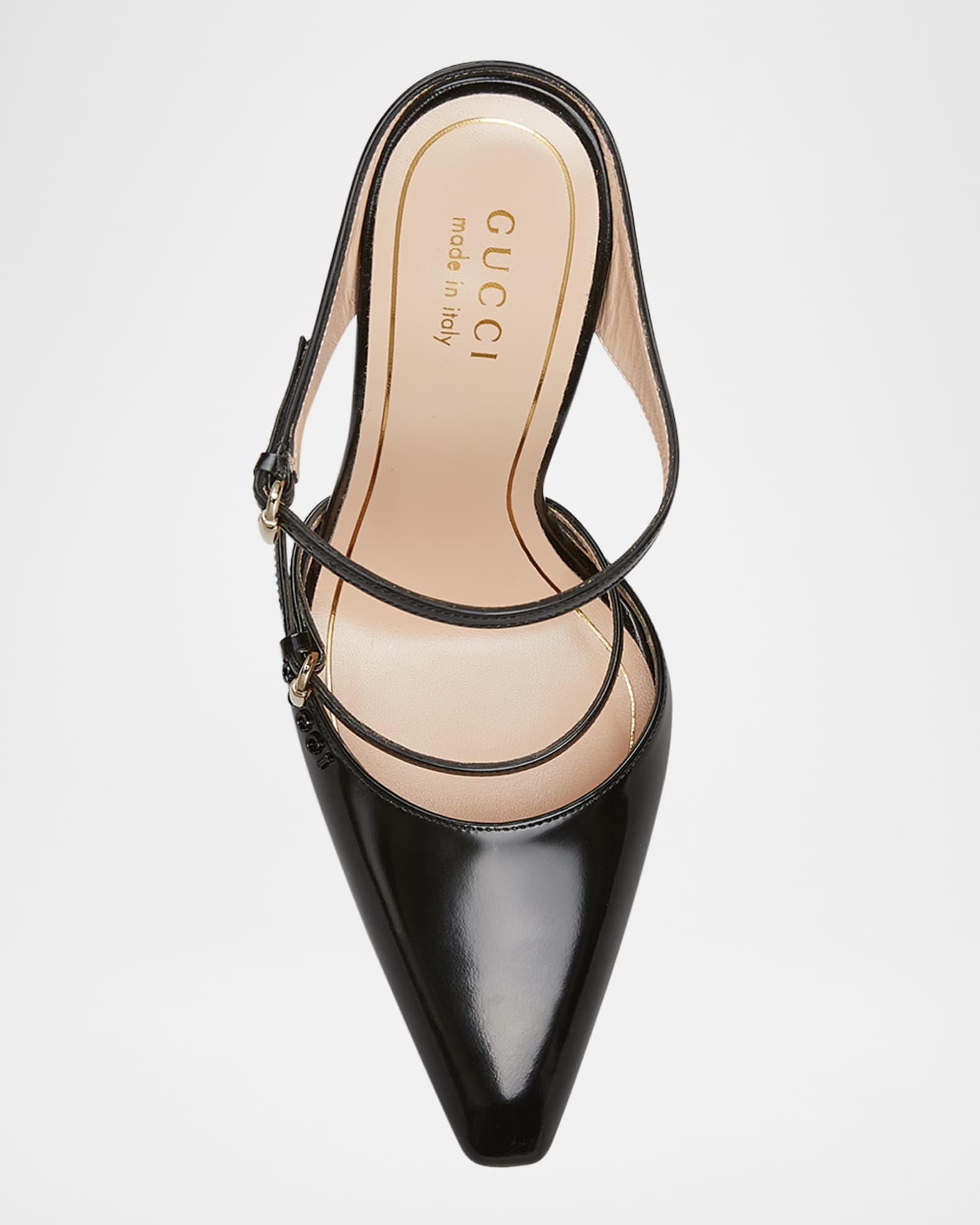 Gucci Christy Regent Leather Lucite Wedge Mules | Neiman Marcus