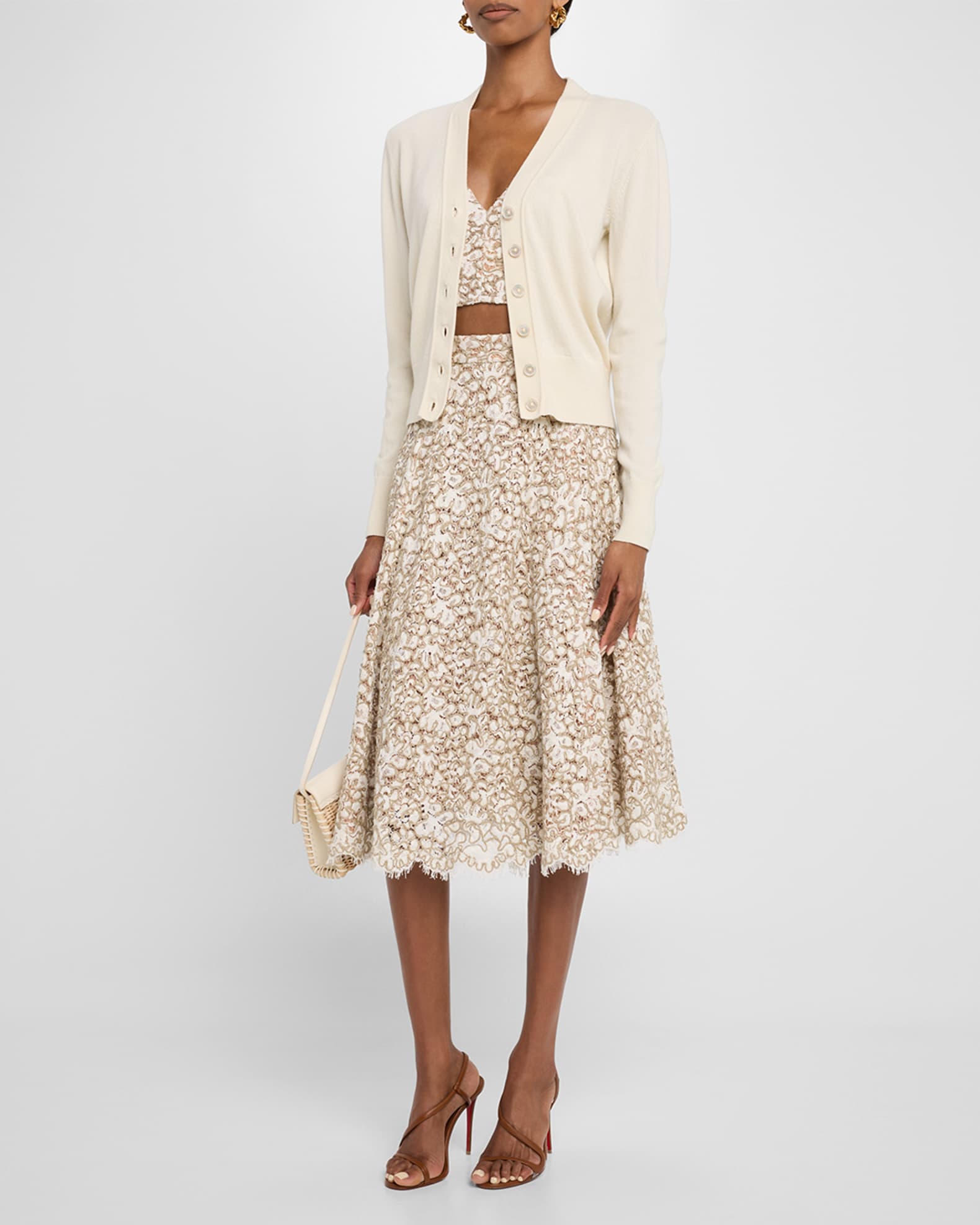 Rope Soutache Lace Midi Skirt 1