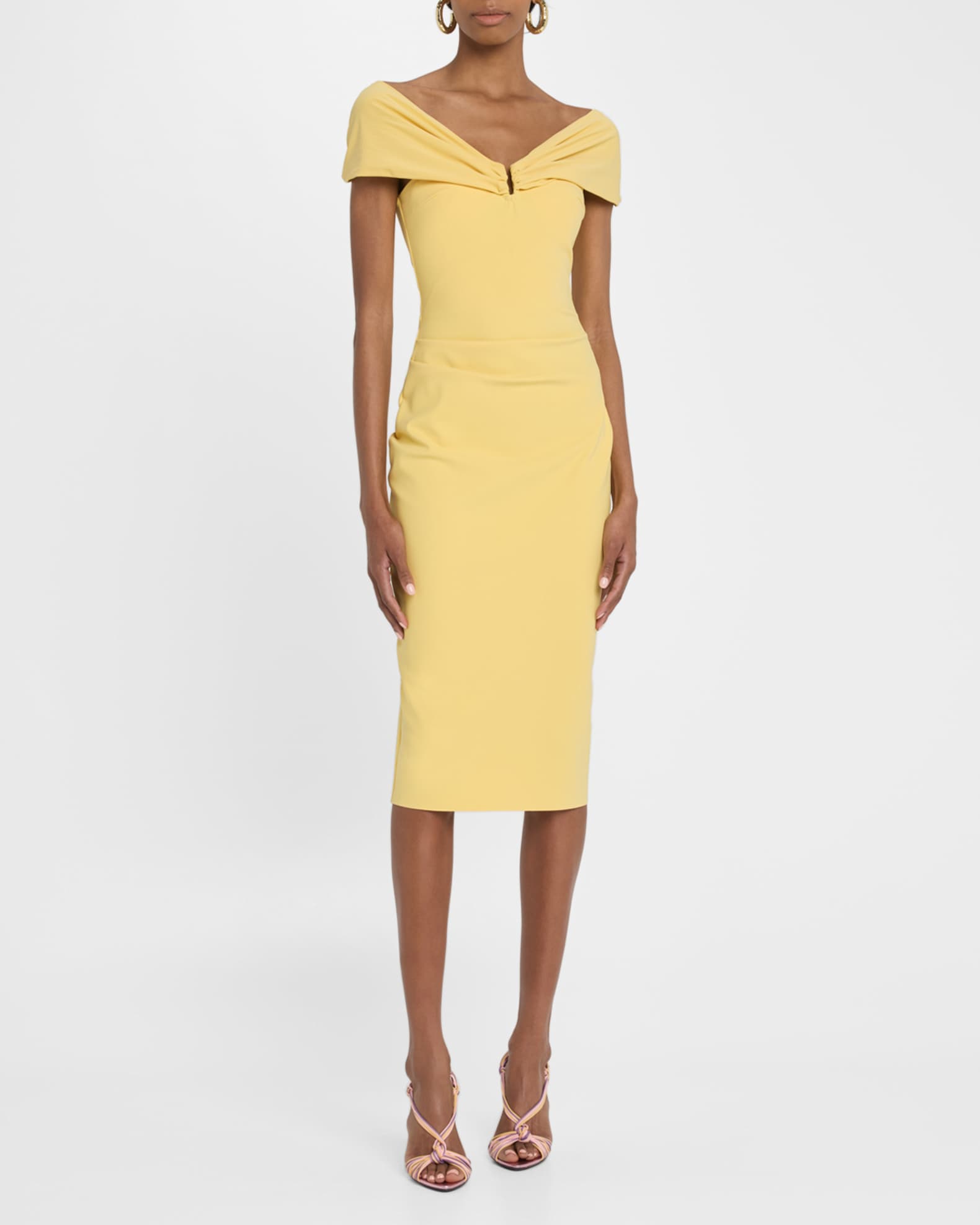 Kyoji Off-Shoulder Midi Sheath Dress 1