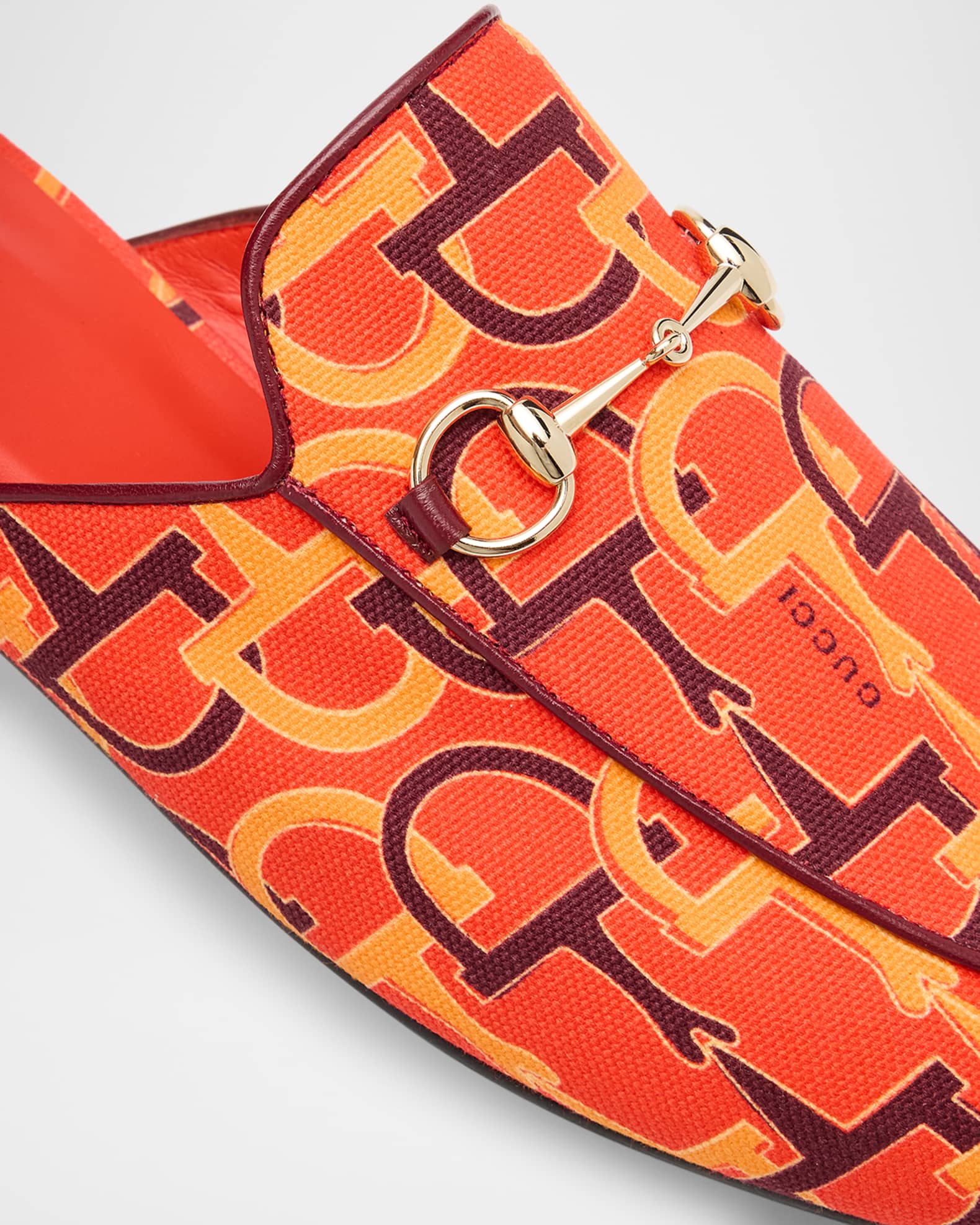 Gucci Princetown Horsebit Print Loafer Mules | Neiman Marcus