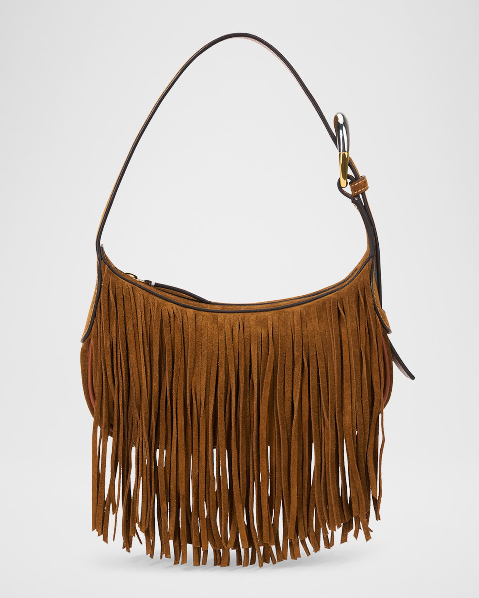 Owen Fringe Buckle Suede Shoulder Bag 1