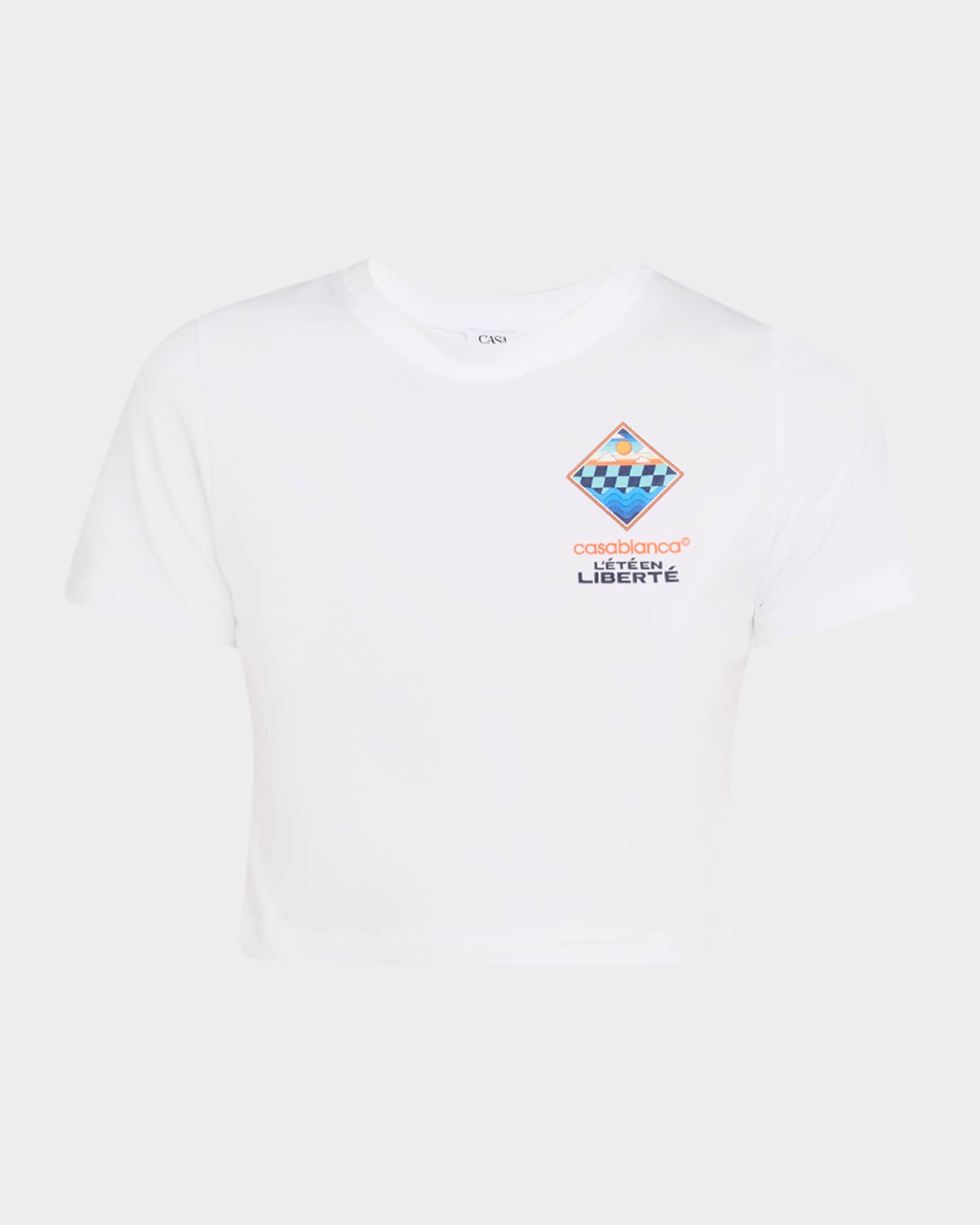 Lete En Liberte Print Crop Baby T-Shirt 0