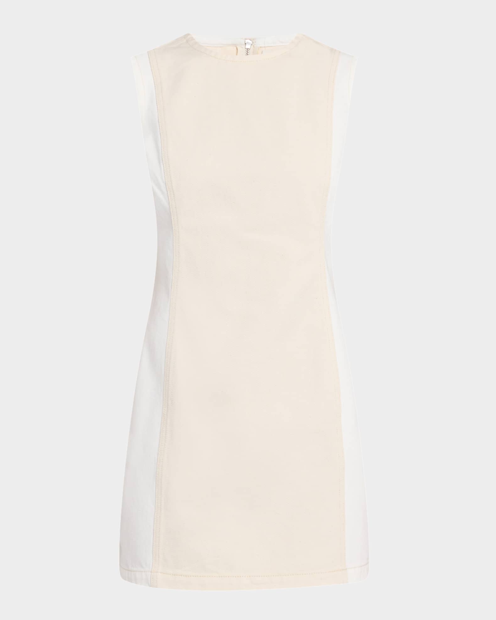 Paneled Sleeveless Mini Shift Dress 0