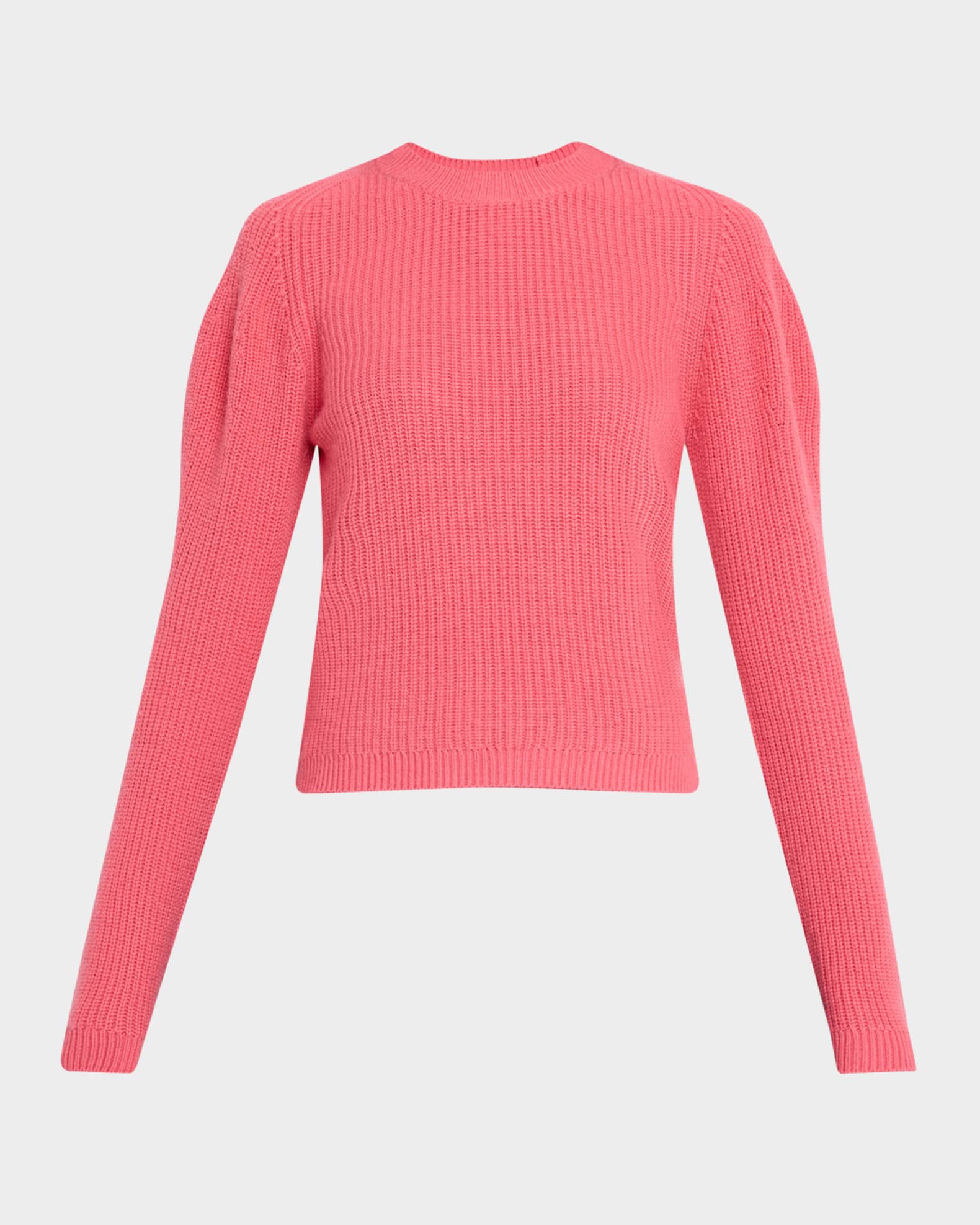 Puff-Sleeve Wool-Cashmere Sweater 0