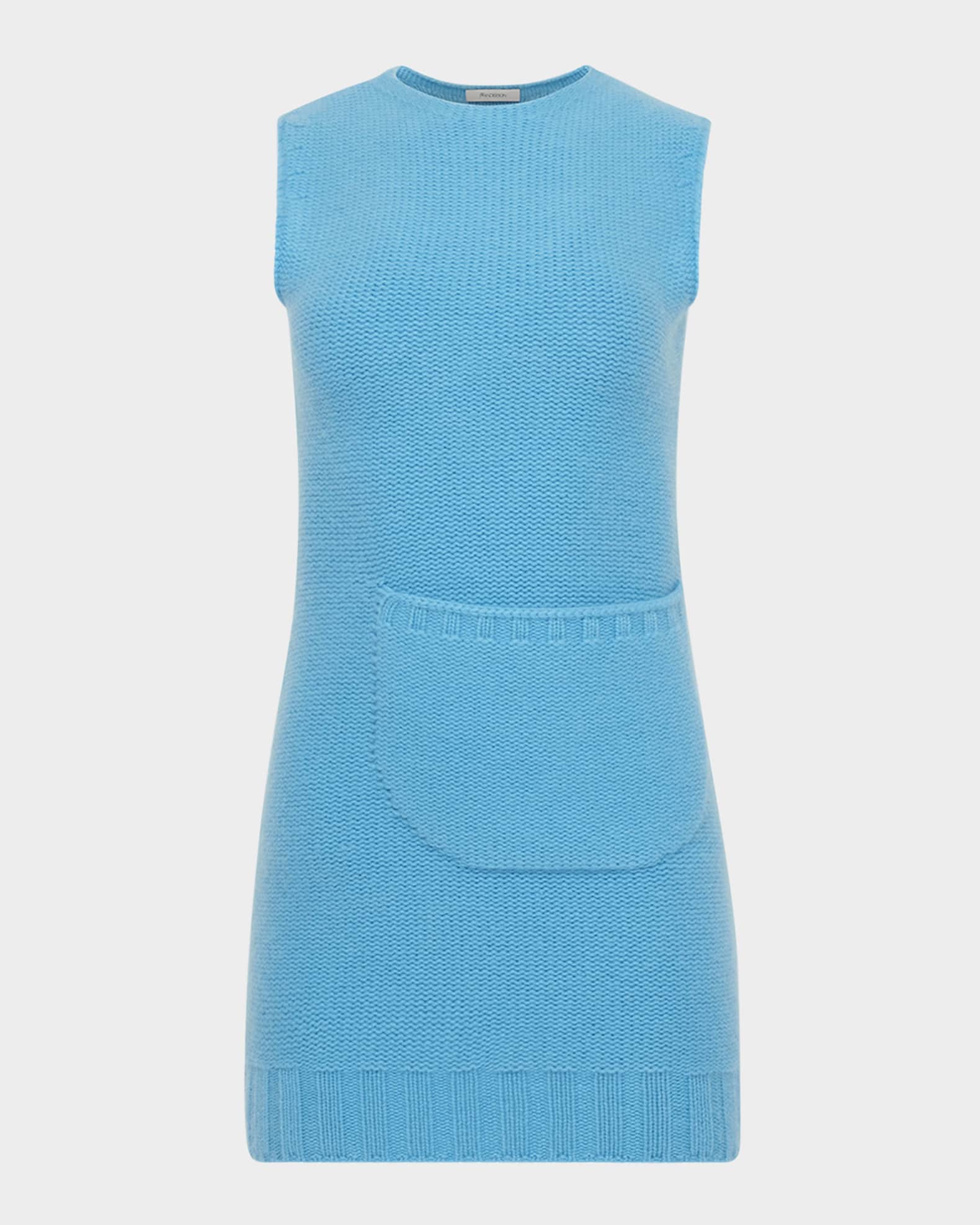 Front Pocket Sleeveless Knit Mini Shift Dress 0