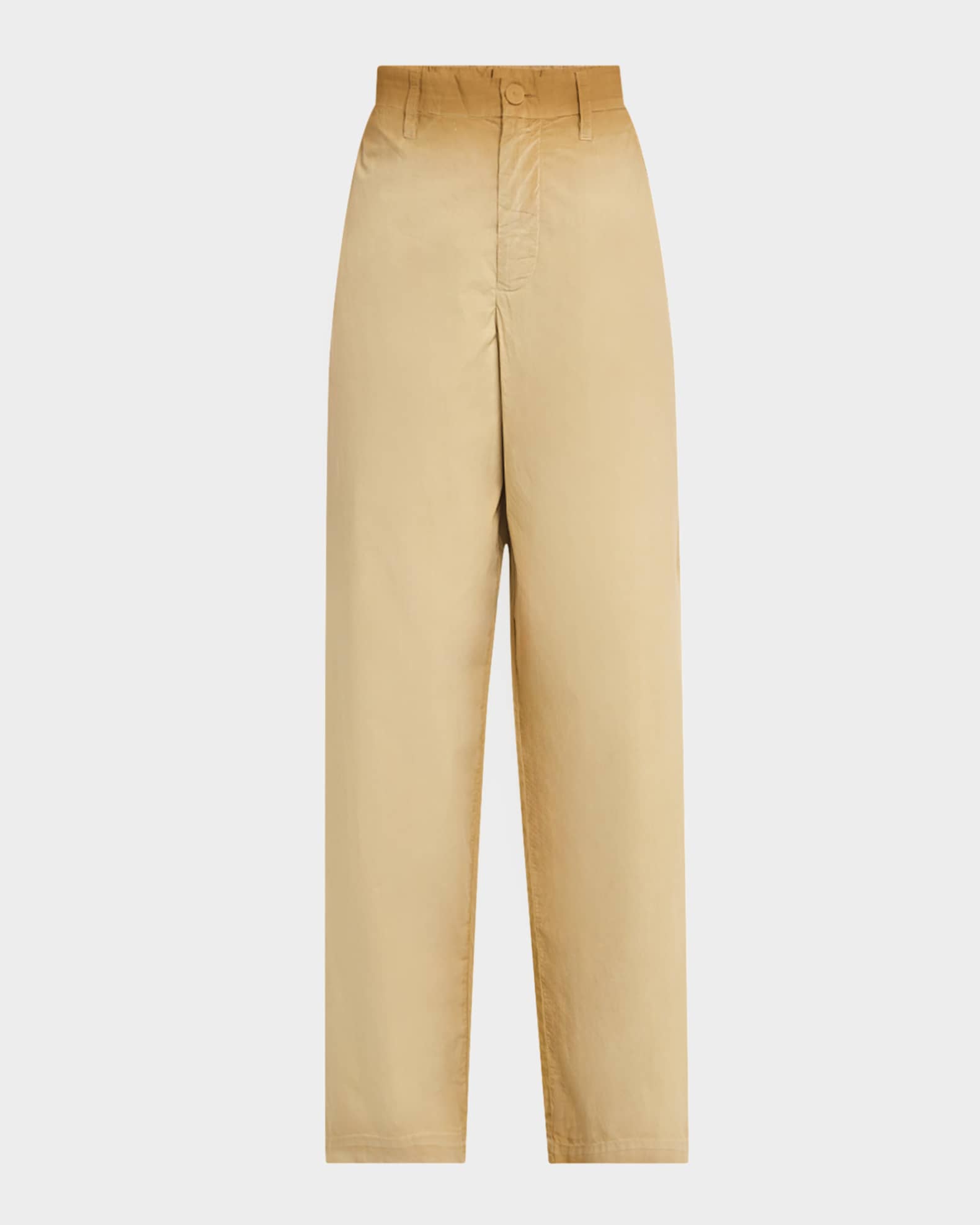 Pinch-Seam Garment Dyed Straight-Leg Trousers 0