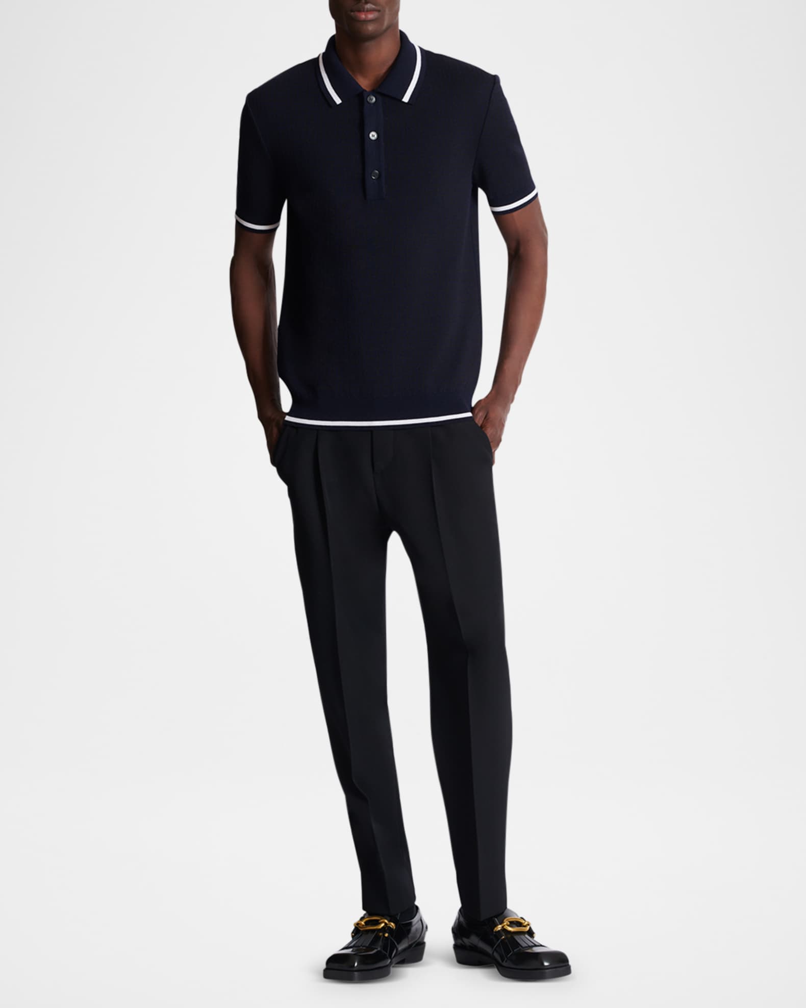 Men's Monogram Knit Polo Shirt 1
