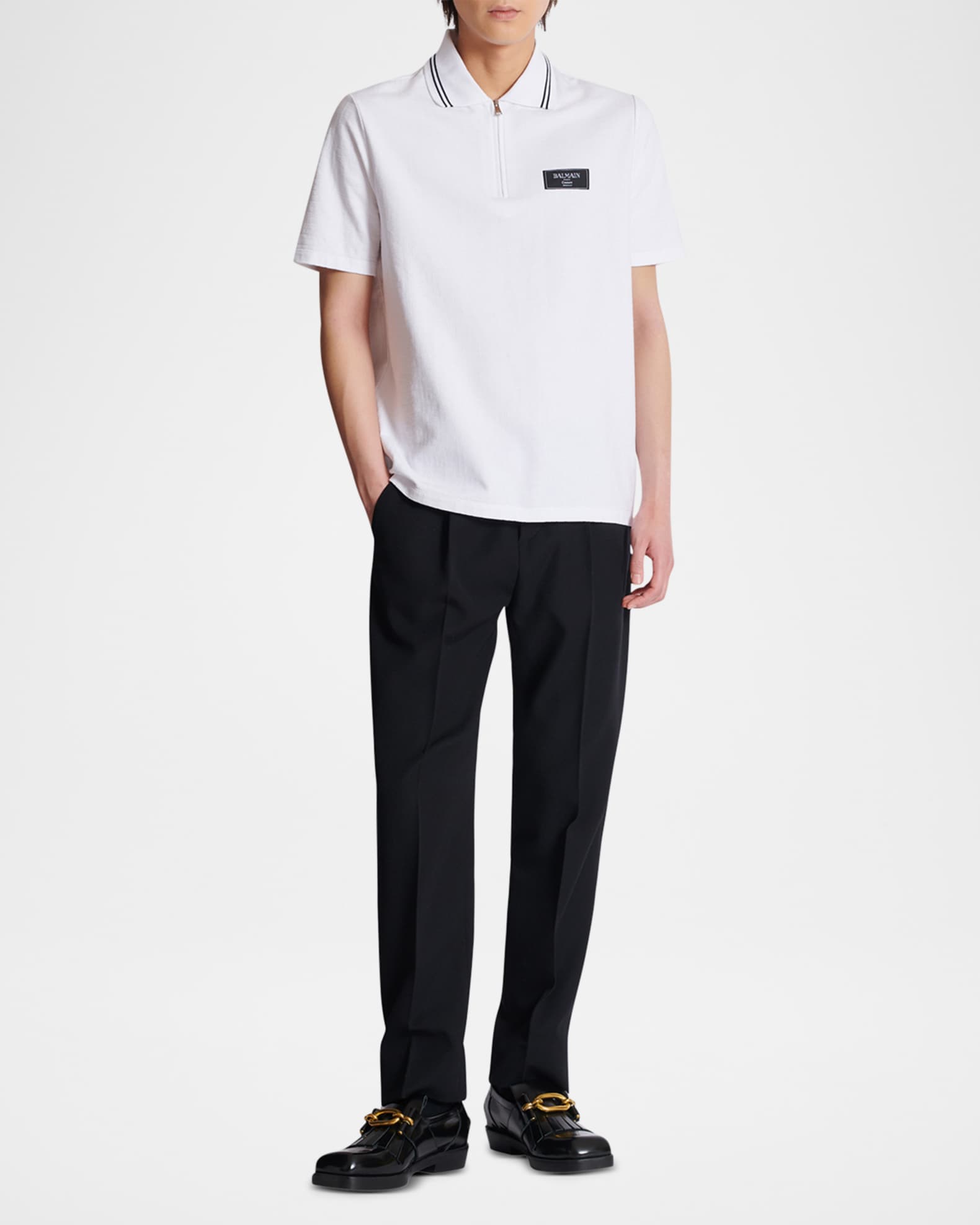 Men's Monogram Zip Polo Shirt 1