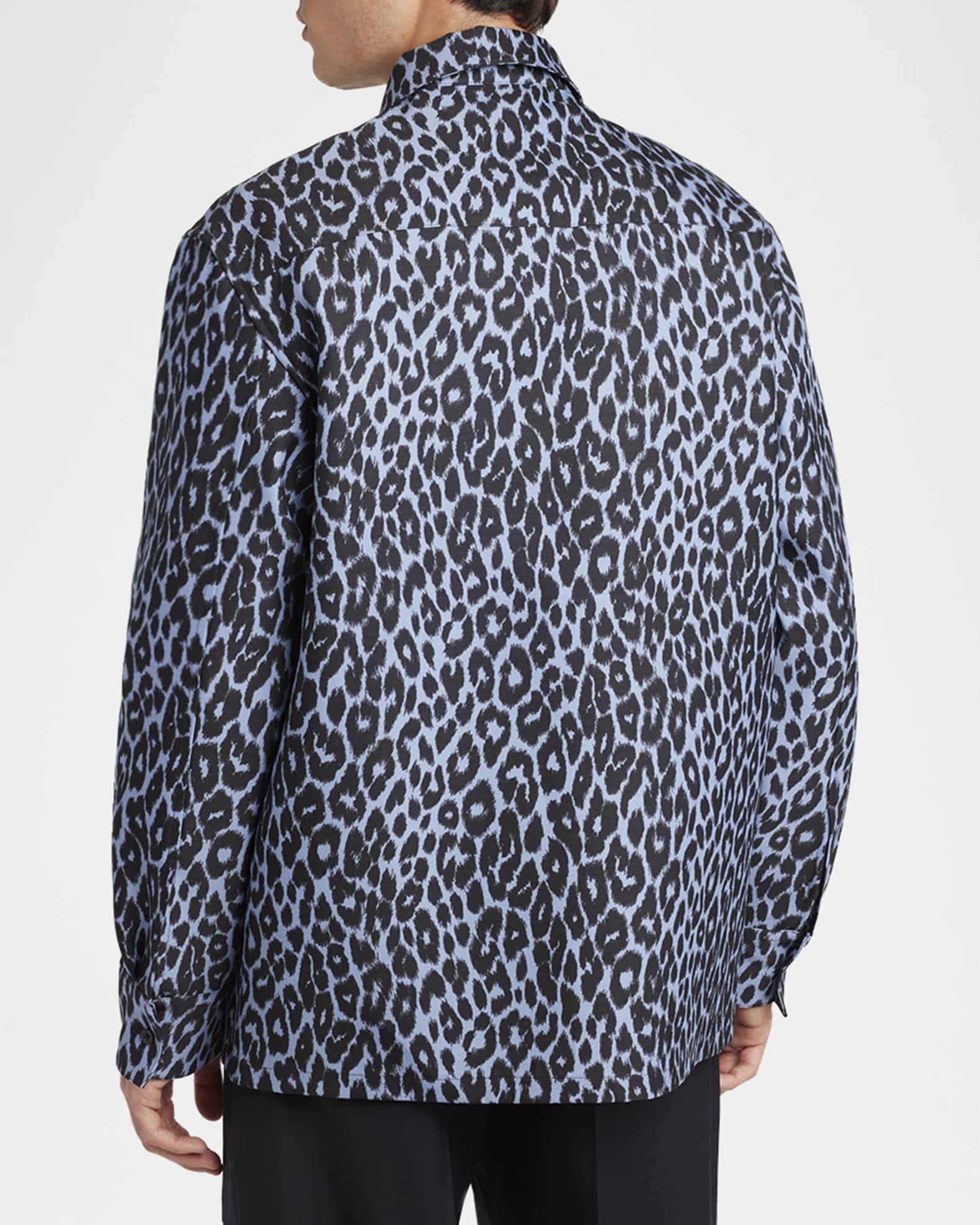 Jil Sander Men's Cheetah-Print Shirt Jacket | Neiman Marcus